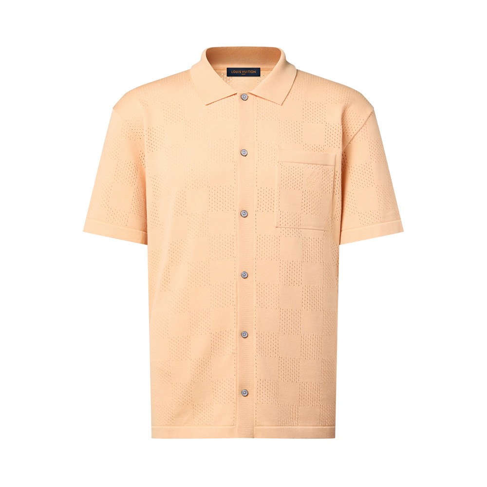 LOUIS VUITTON Damier Pointelle Short-Sleeved Shirt #383274