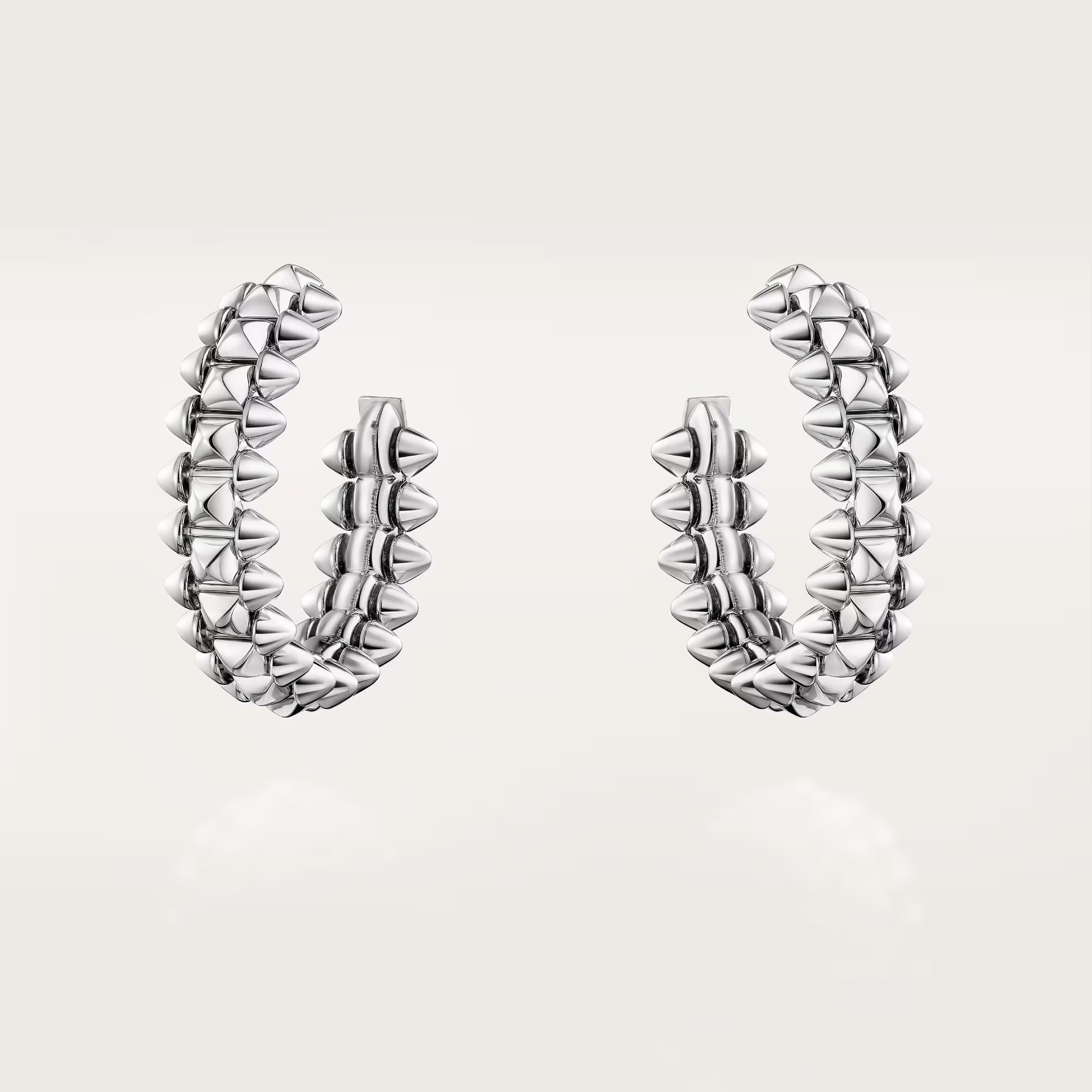 Carty Bullet Earrings, White Gold, Small Model