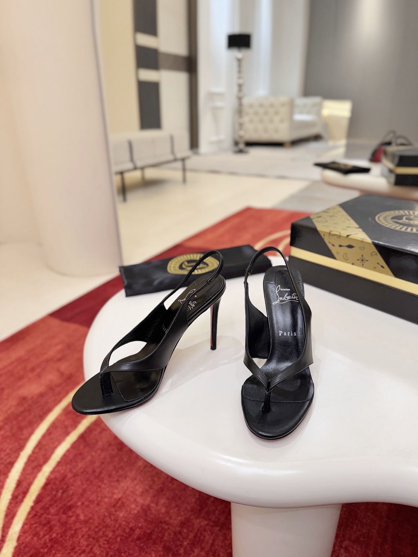[TOP] Christian Louboutin 10cm High Heels Sandals - Black - 711 Luxury