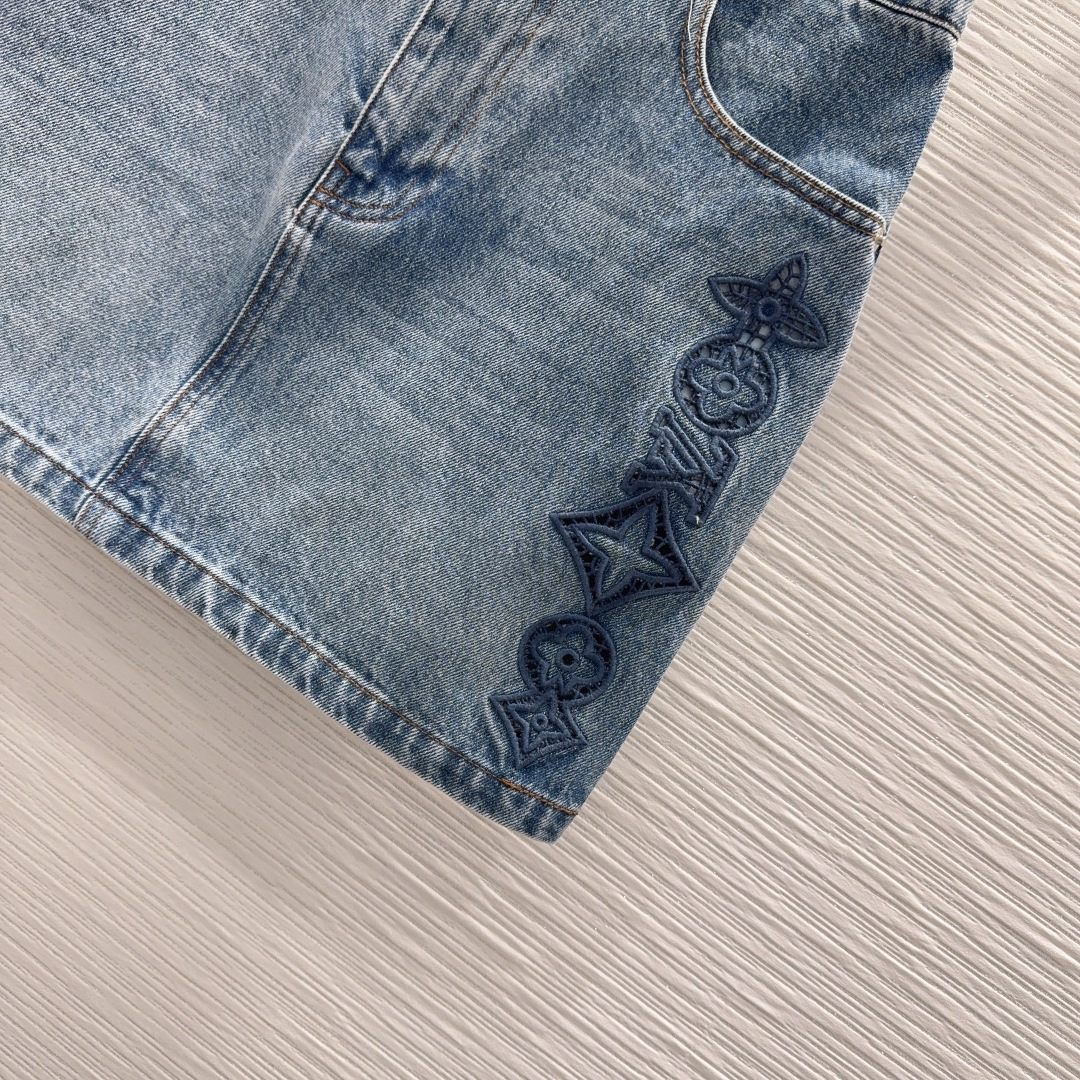 [TOP] Louis Vuitton LV Denim Skirt - Blue