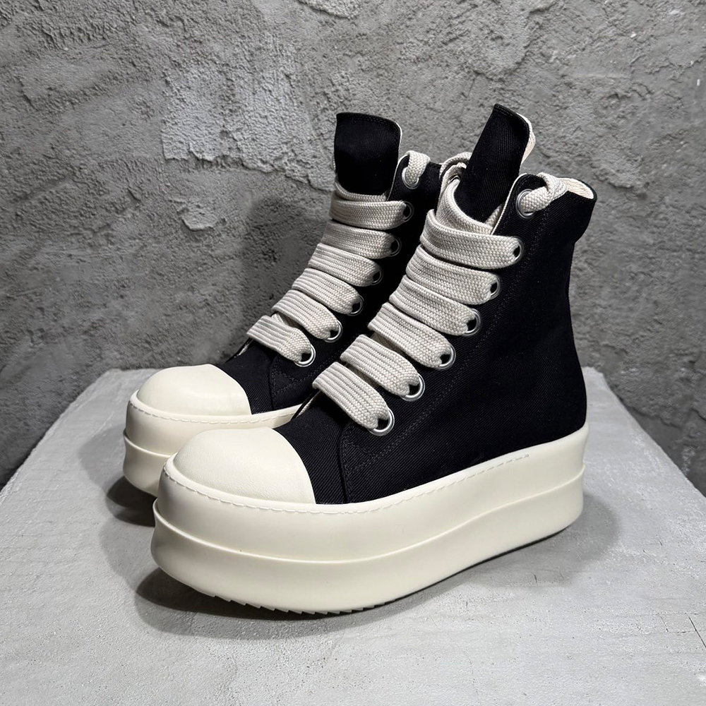 RICK OWENS Thick Sole Canvas Shoes With Thick Laces #377859