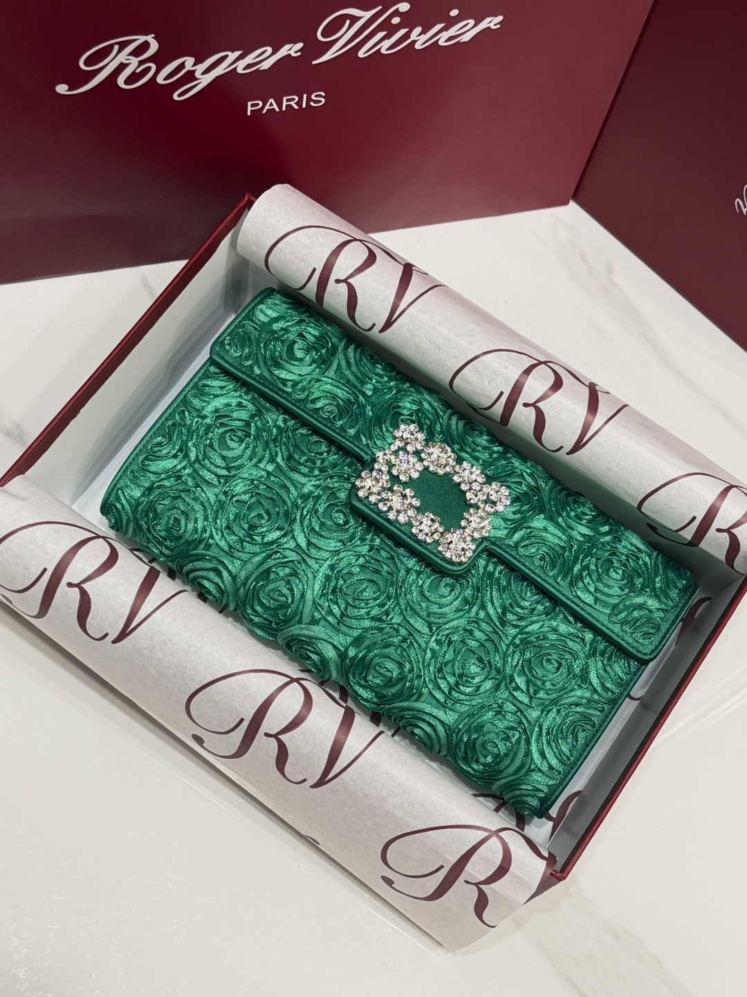 [TOP] ROGER VIVIER Diamond Bag 24-13-3 CM - Green - 711 Luxury