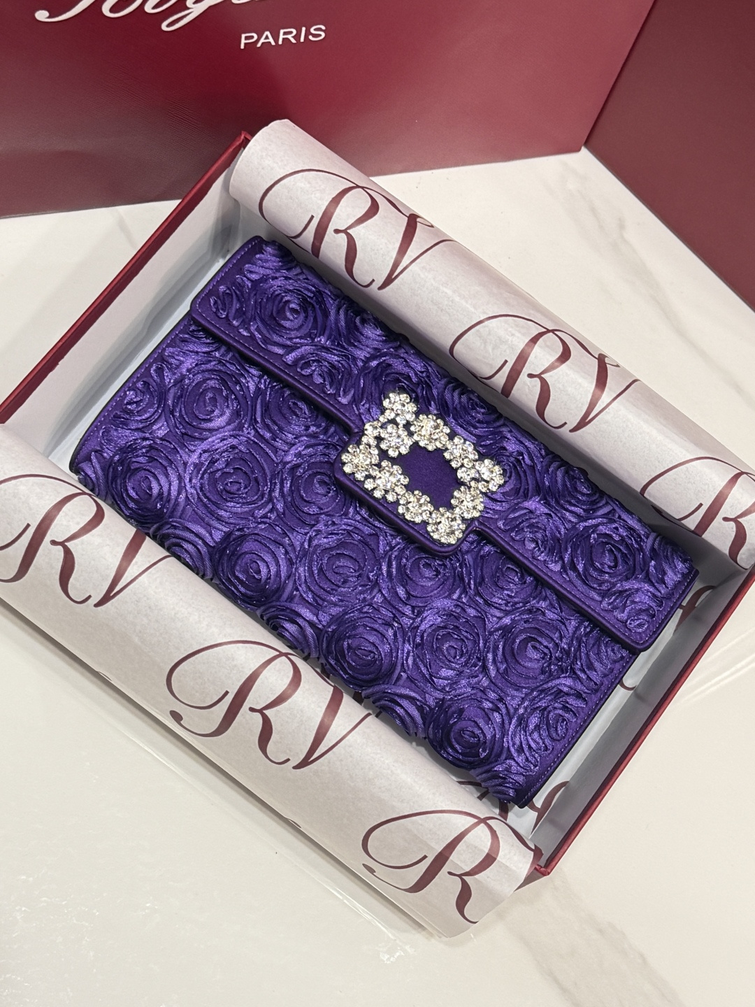 [TOP] ROGER VIVIER Diamond Bag 24-13-3 CM - Purple - 711 Luxury