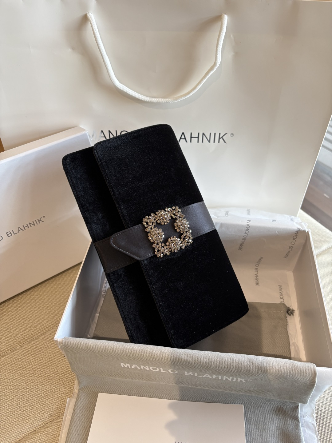 [TOP] MANOLO BLAHNIK Bag 12*24*6cm - Black - 711 Luxury