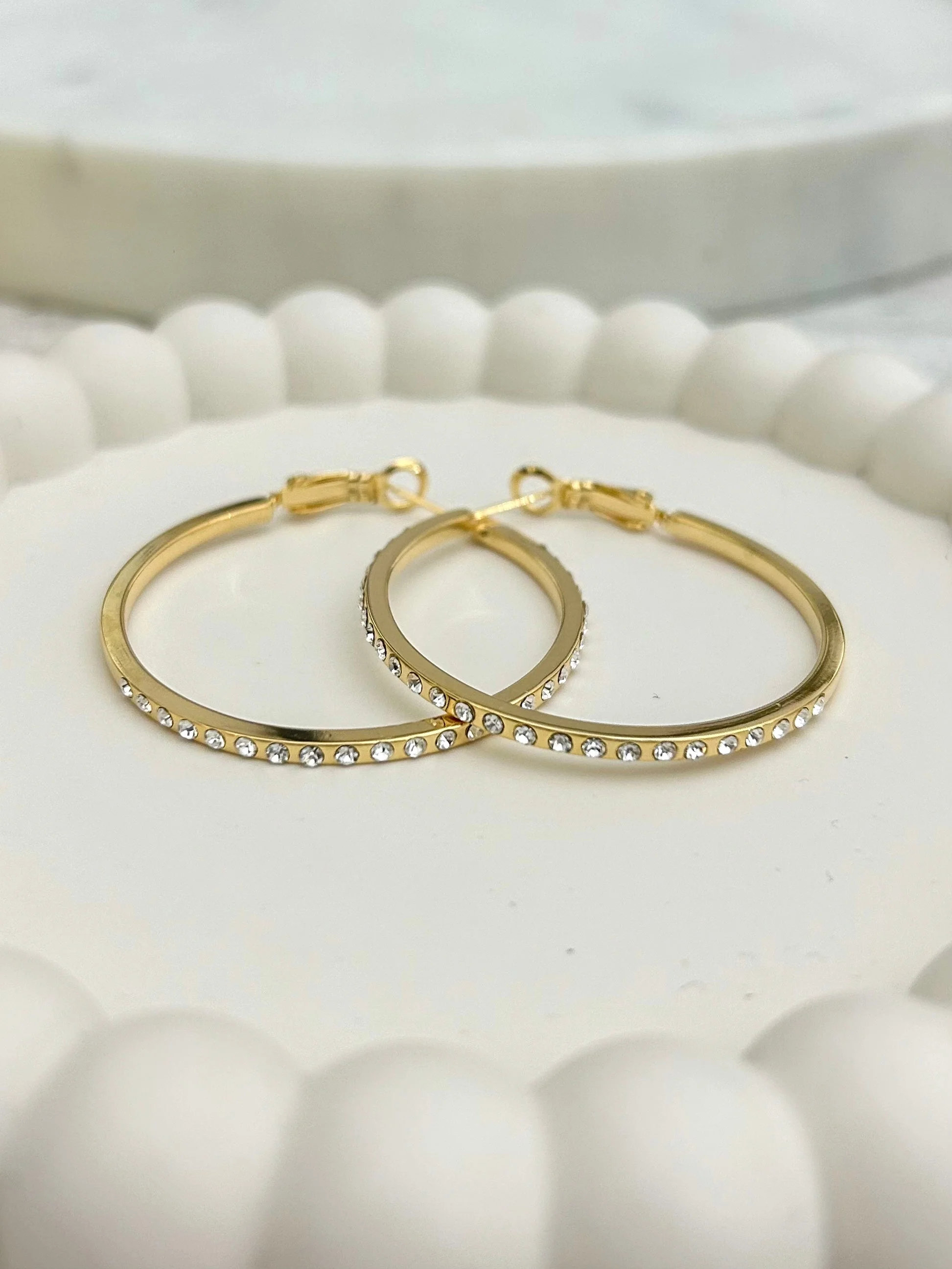 Diamante Hoops (2 Colours)