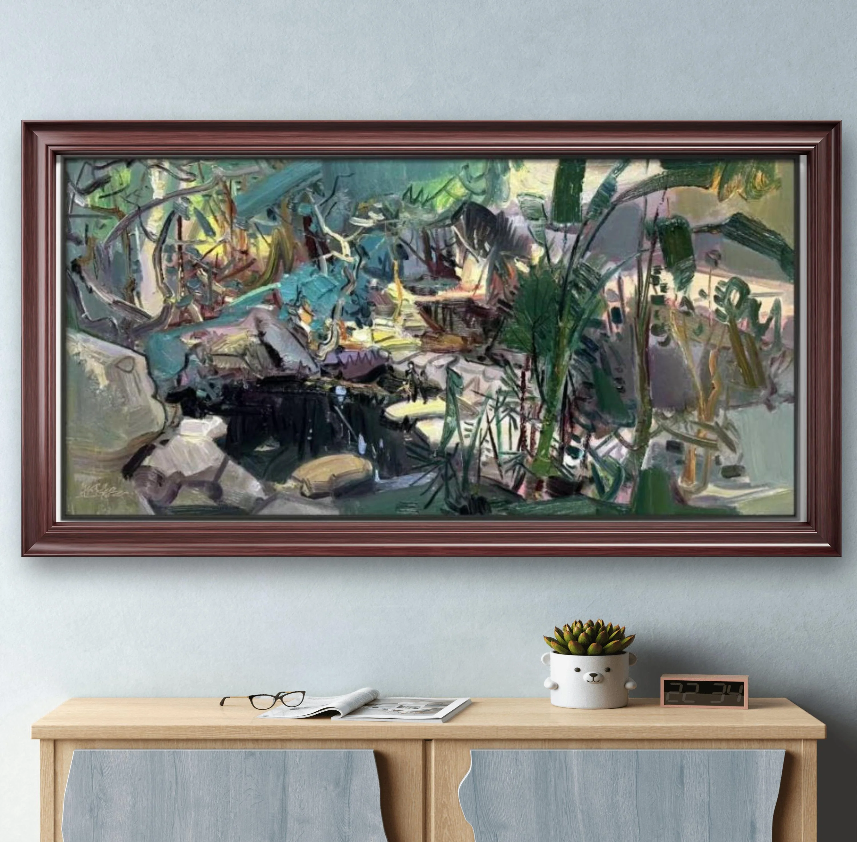 Small stream flowing water