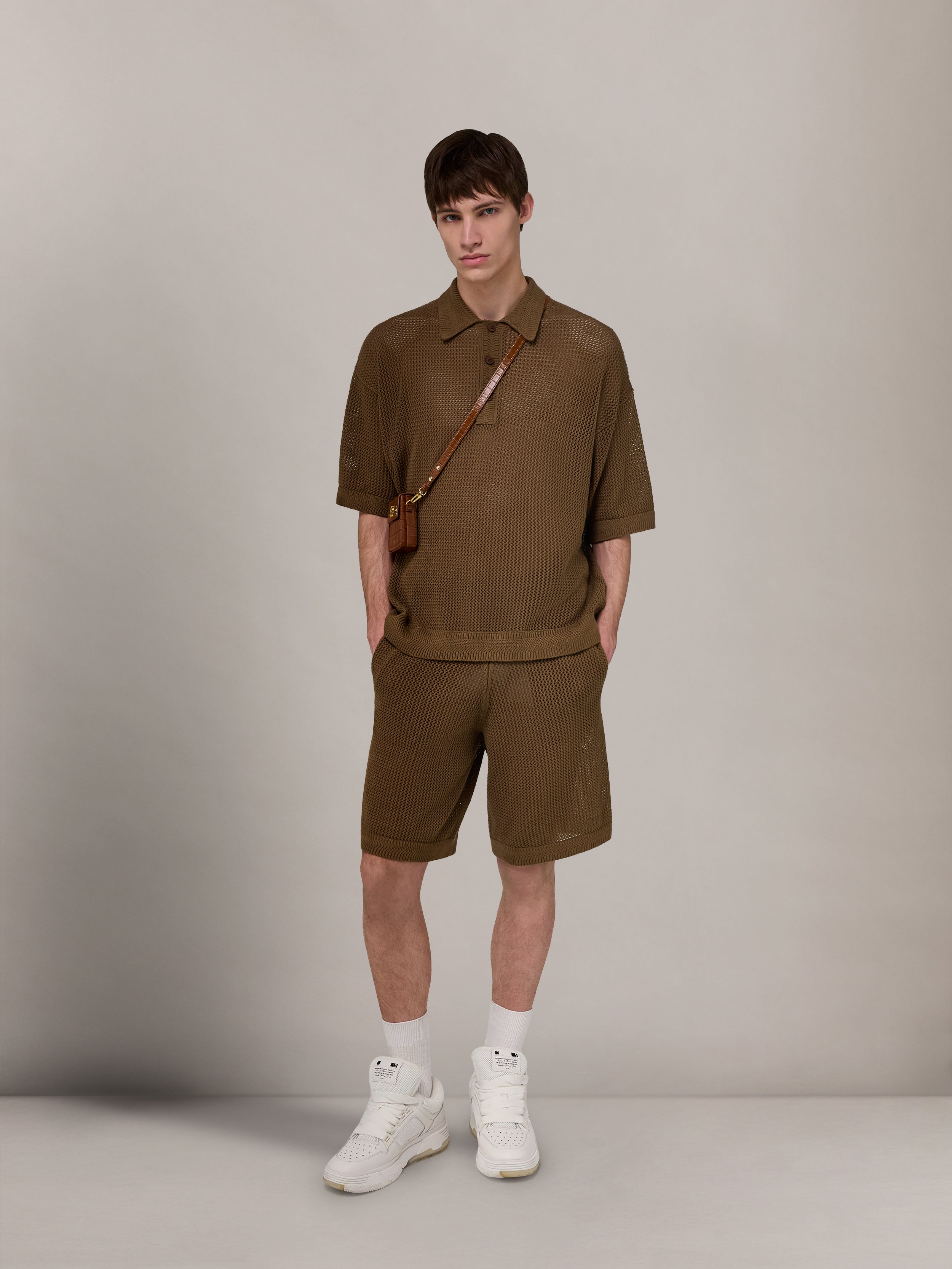 AMI Clothing AMIRI CROCHET MESH POLO AND SHORTS #396702 View 2 | Nigo Office
