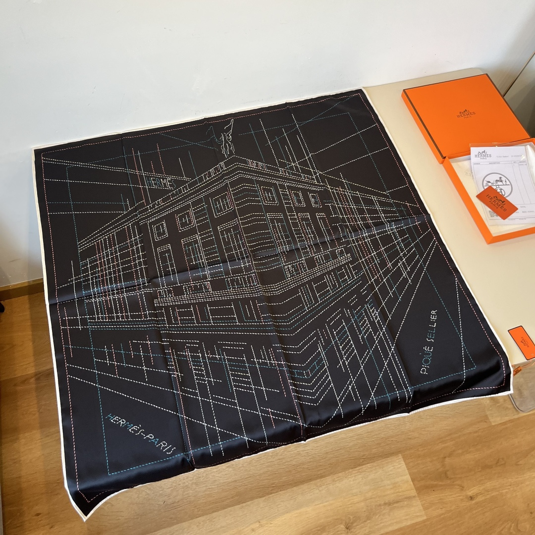 [TOP] HERMES Square Silk Scarf 90*90cm - 3 Colors