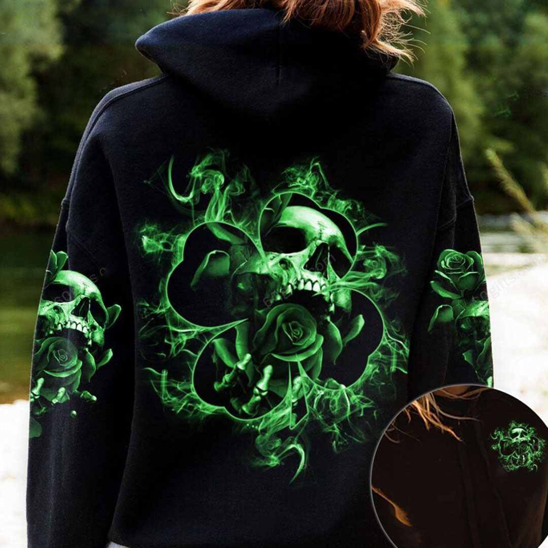 Casual Versatile Skull Print Women's Hoodie