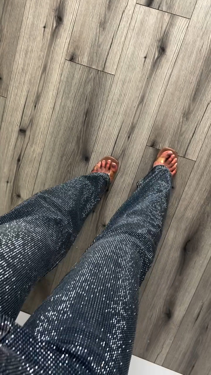 Women Hot Rhinestone Sparkling Casual Jeans
