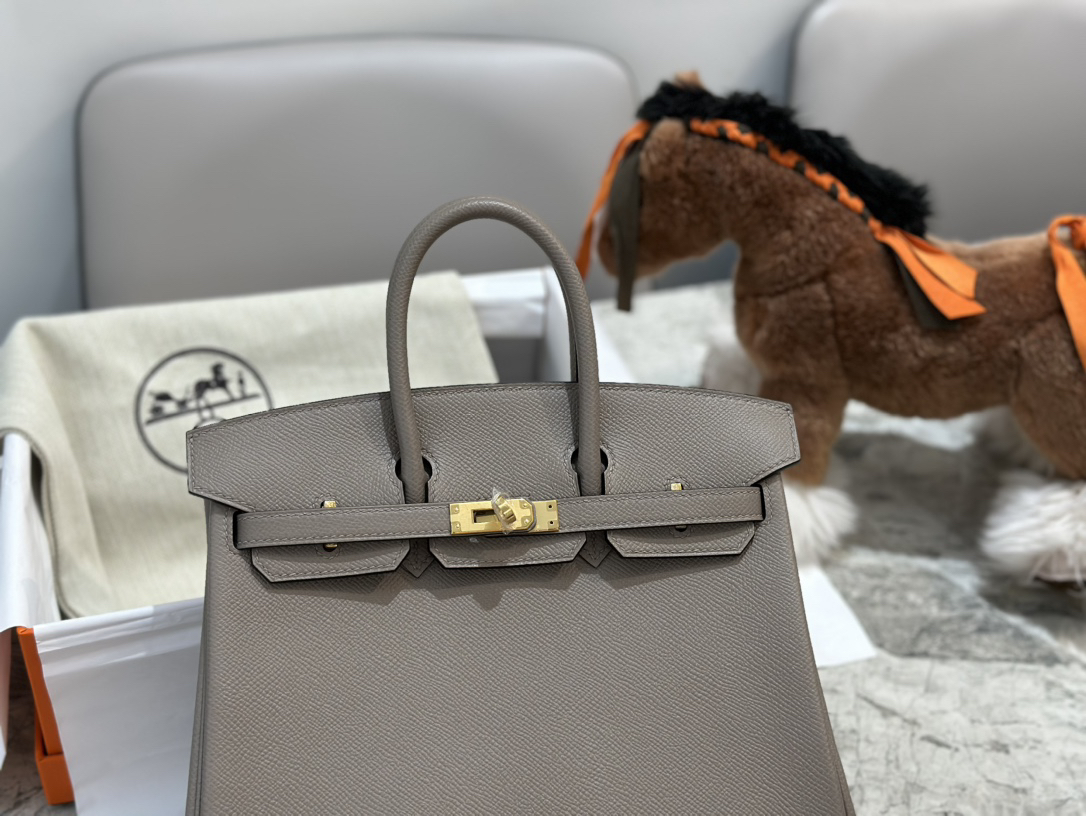 [TOP] HERMES Birkin Epsom Leather 25cm - Gris Meyer & GHW