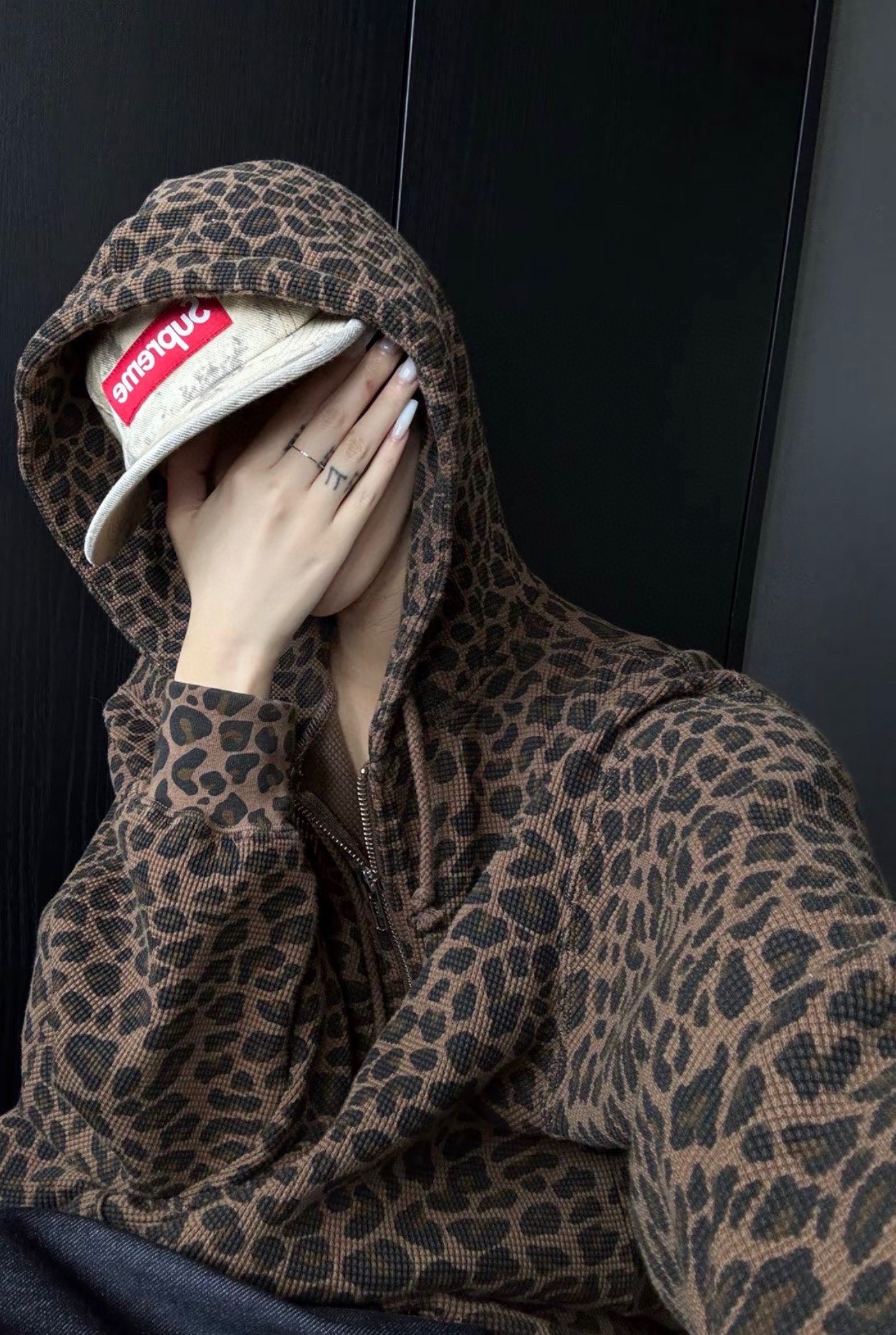 Designer Clothing Supreme Hooded Zip Up Thermal Leopard Swaetershirt #331466 View 2 | Nigo Office