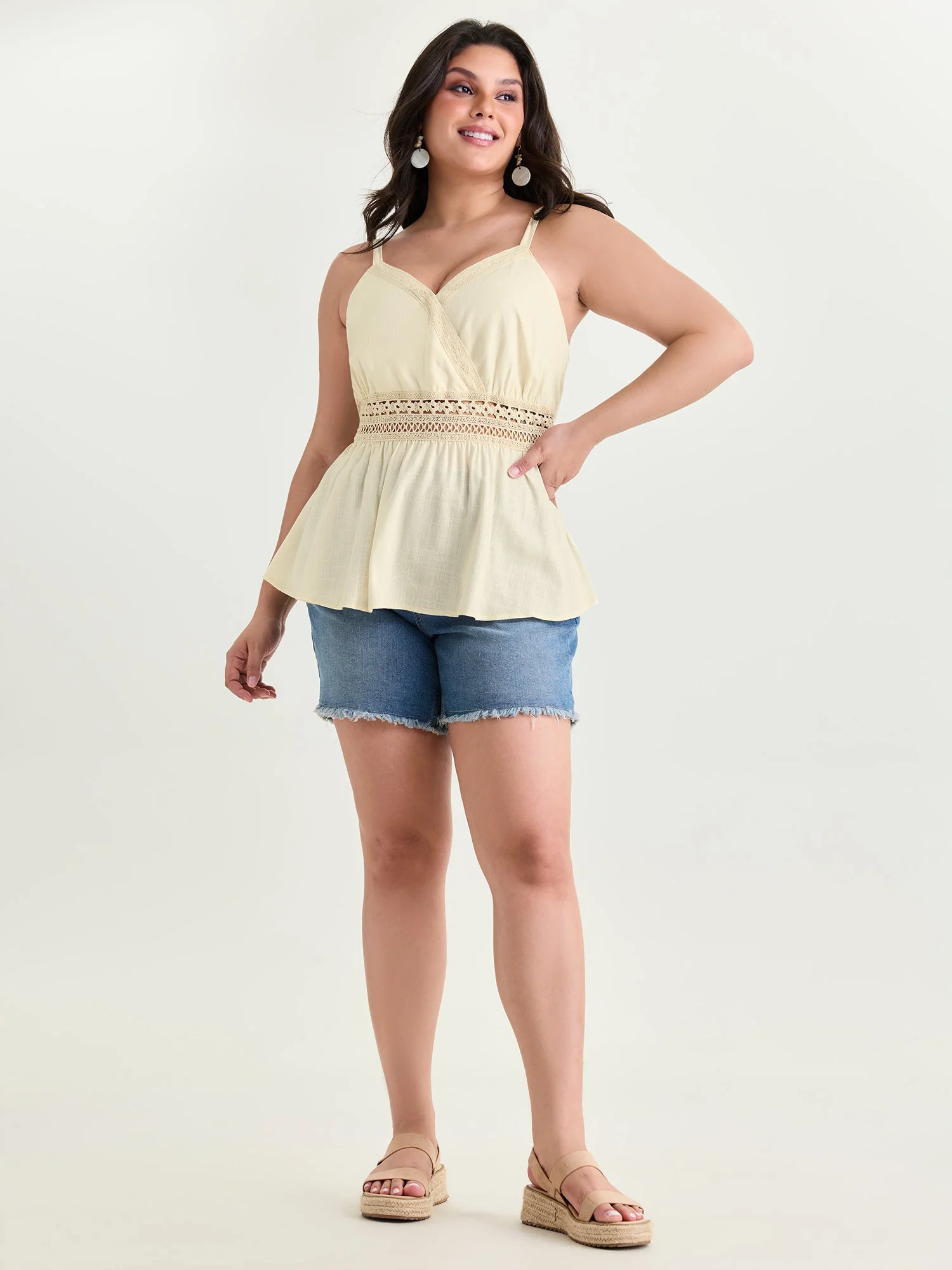 Breathable Contrast Waistline Tank Top