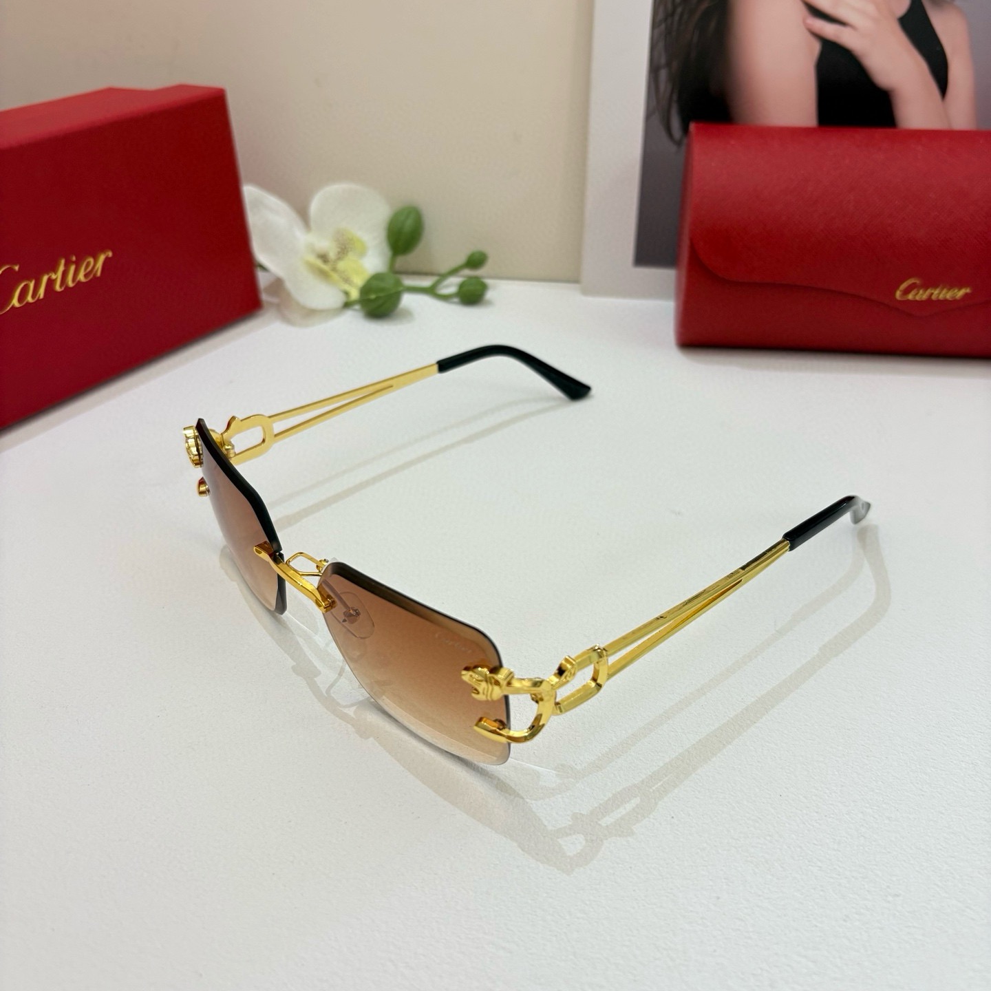 [TOP] Cartier Sunglasses - Brown - 711 Luxury