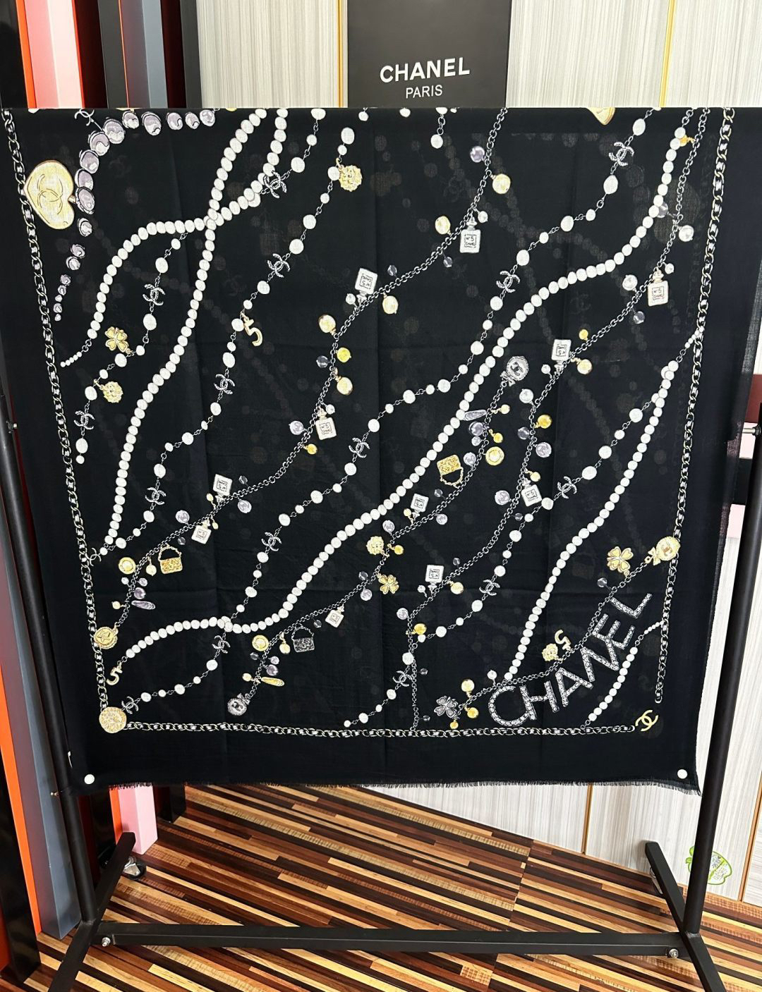[TOP] CHANEL Cashmere Scarf 100x200cm - Black - 711 Luxury