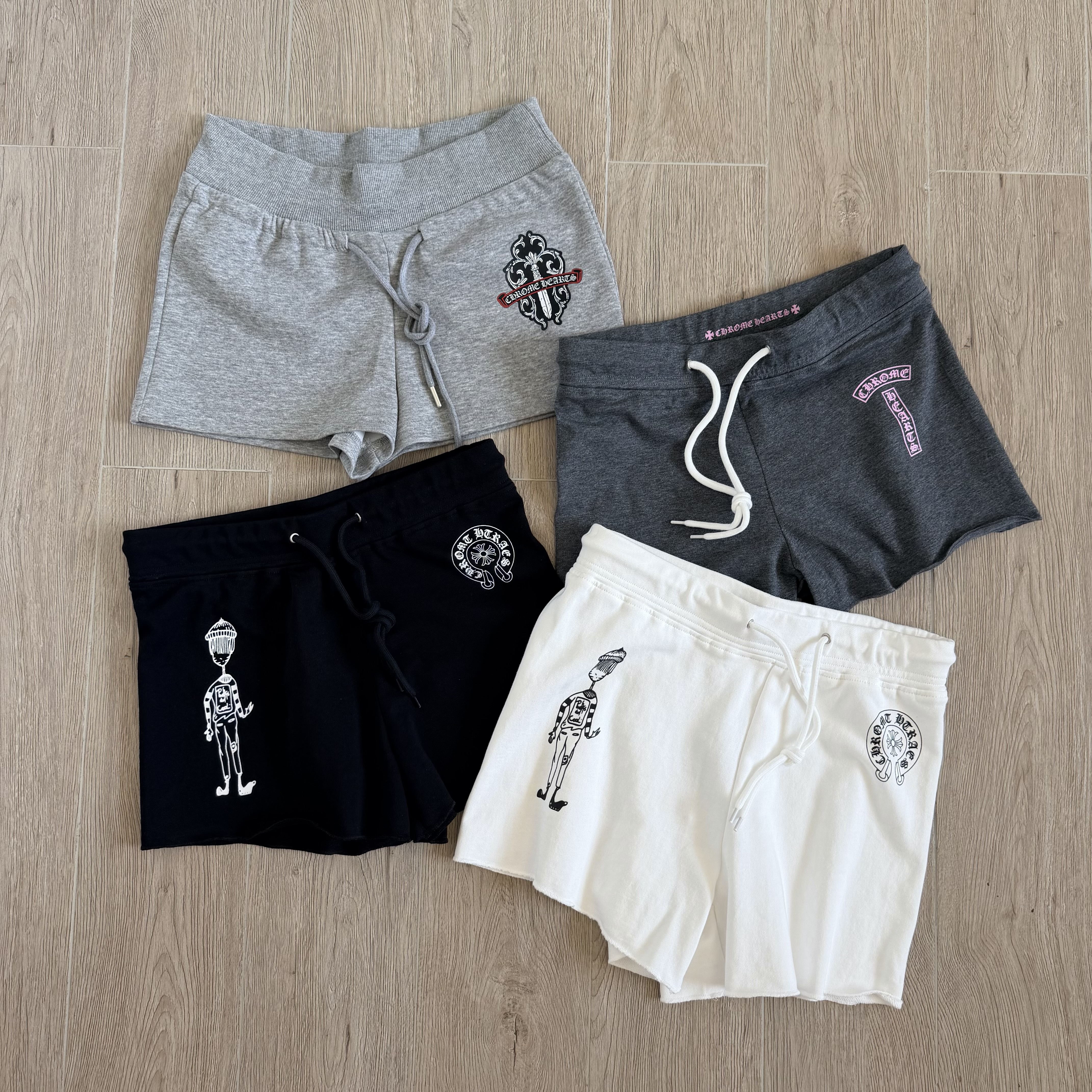 Chrome Hearts Scroll Print Cartoon Graffiti Shorts #389370