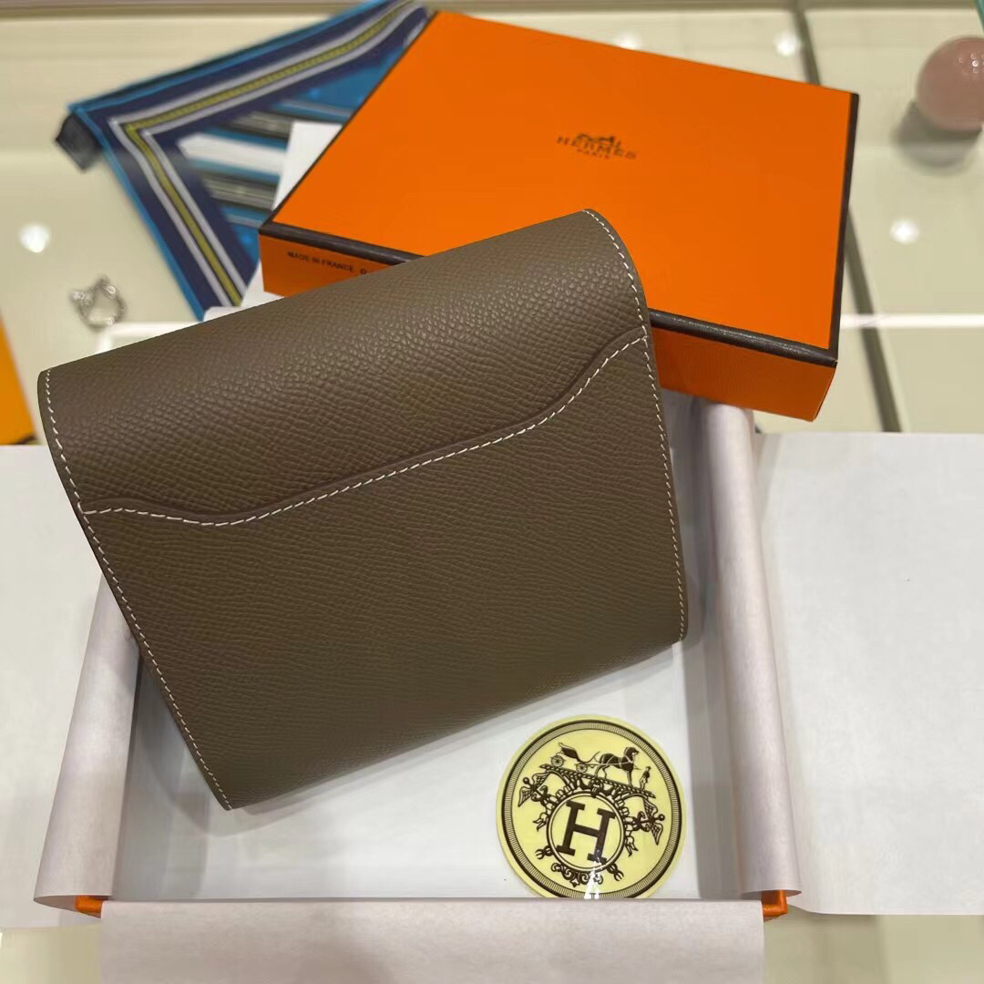 [TOP] HERMES Constance Short Wallet Epsom 13×12cm - Brown - 711 Luxury