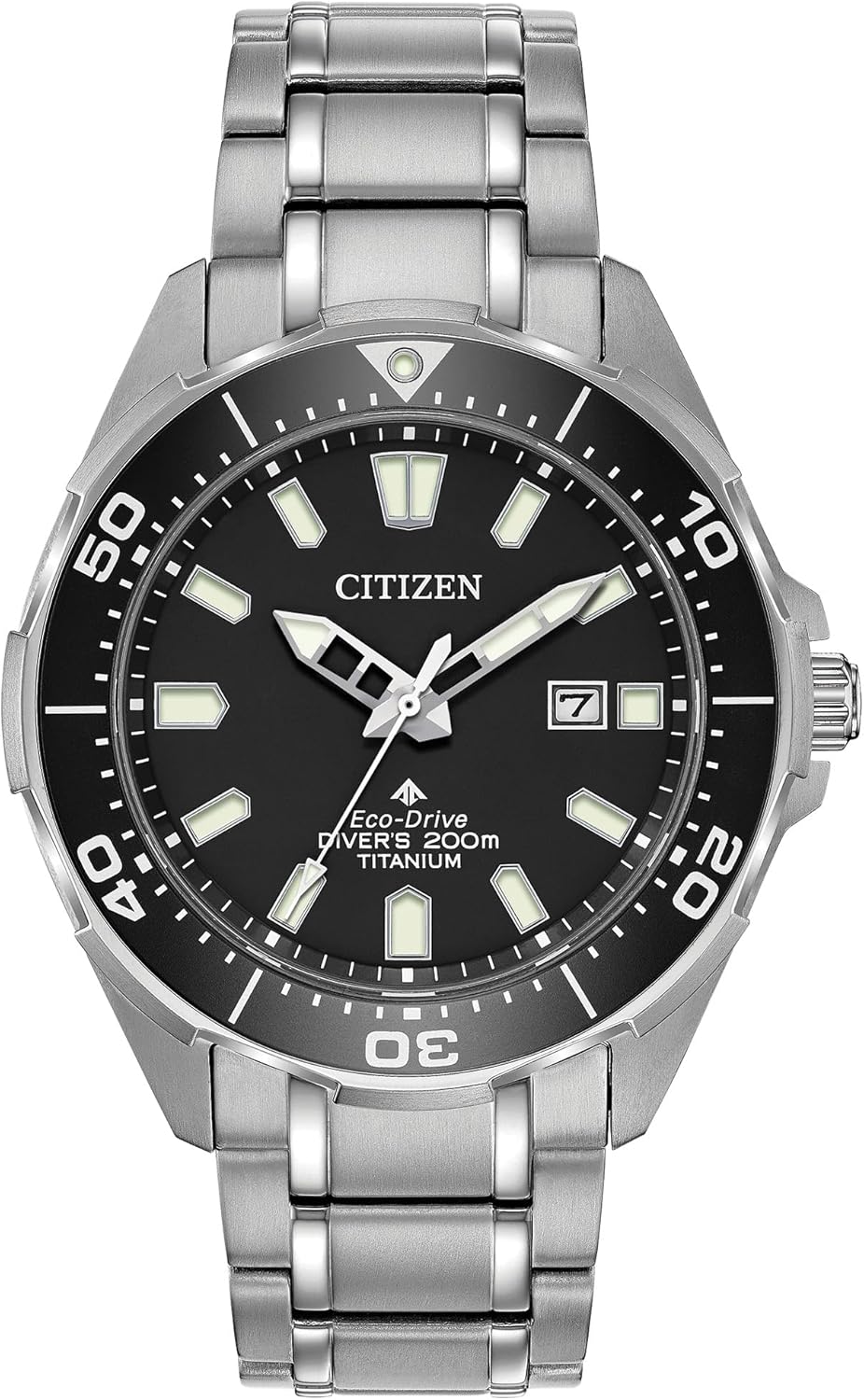 Citizen Men's Promaster Sea Eco-Drive Stainless Steel Watch, 3-Hand Date, One-Way Rotating Bezel, ISO Compliant, Luminous Hands and Markers