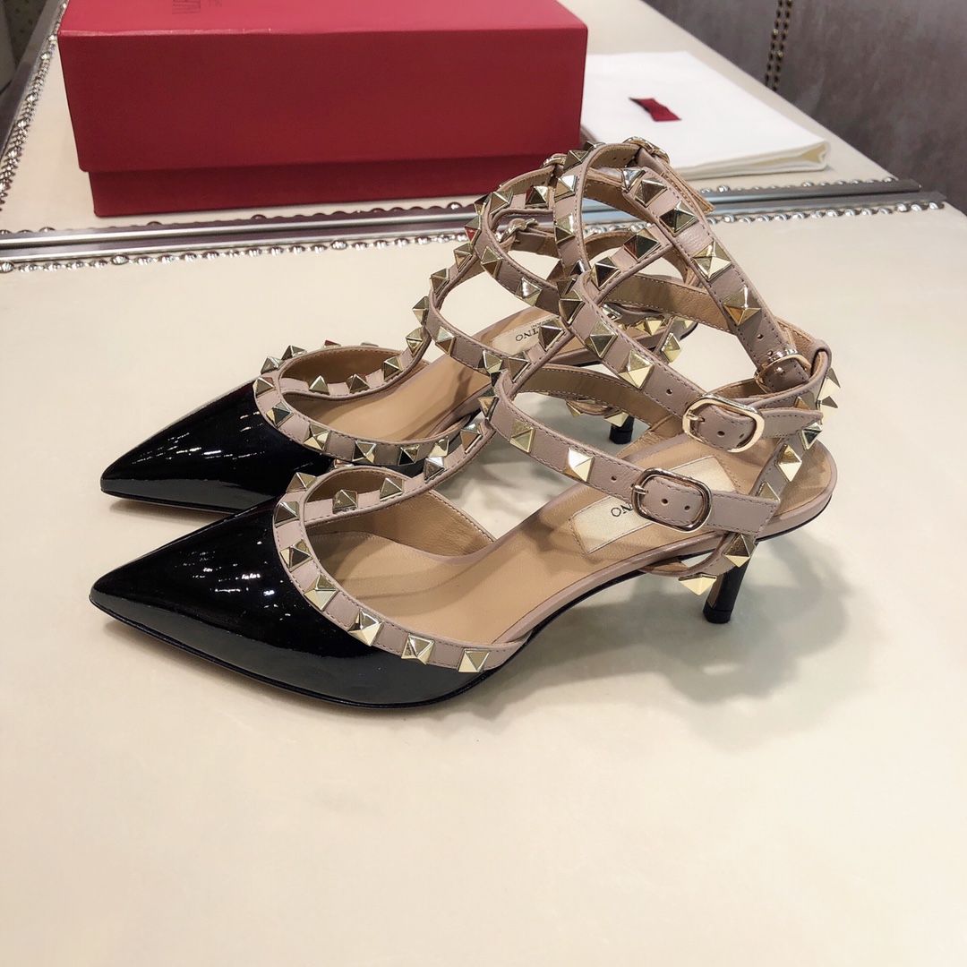 [TOP] VALENTINO Mid Heel Mules - Black - 711 Luxury