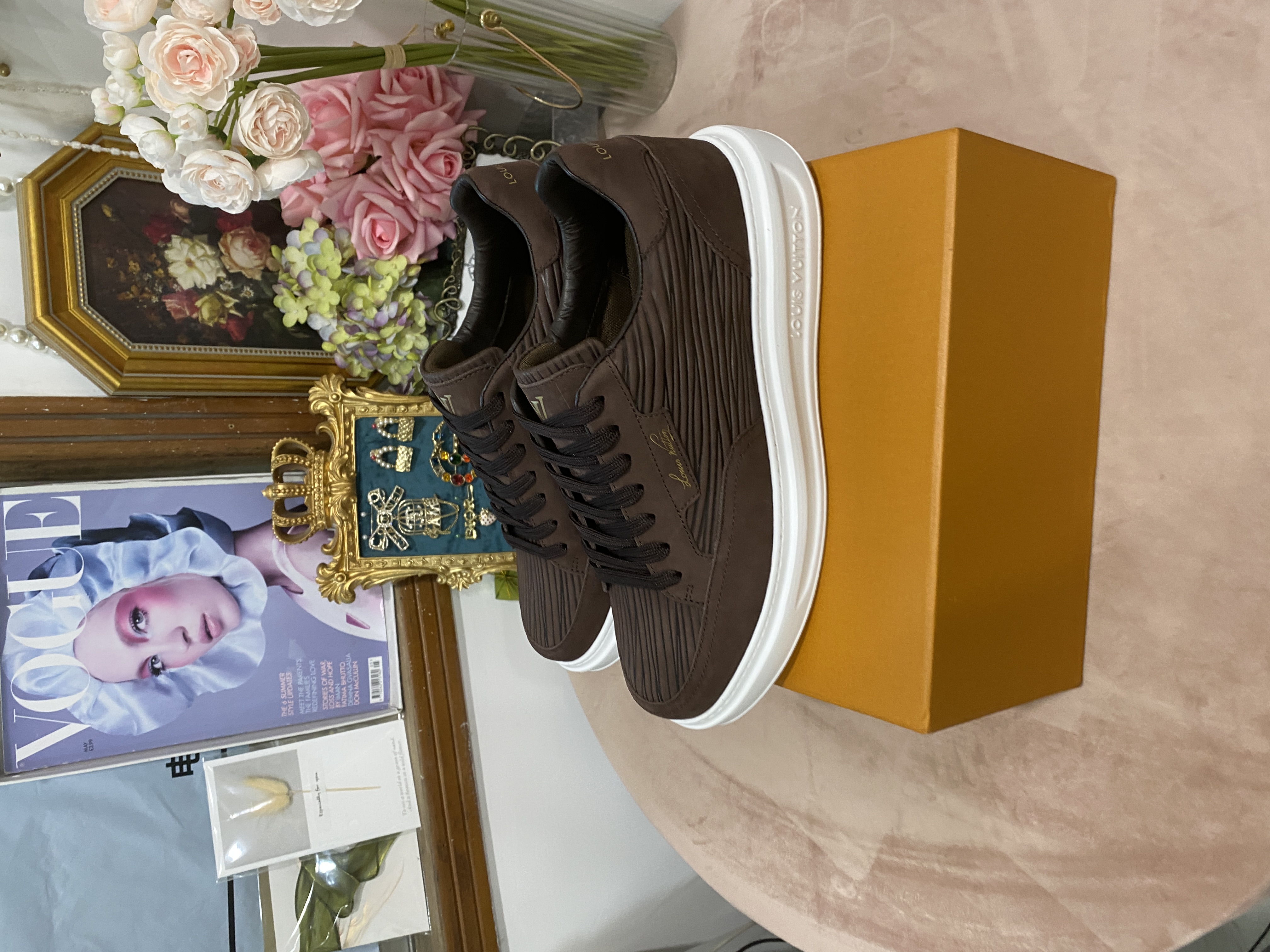 [TOP] Louis Vuitton LV Beverly Hills Sneakers Cow Leather - Brown - 711 Luxury