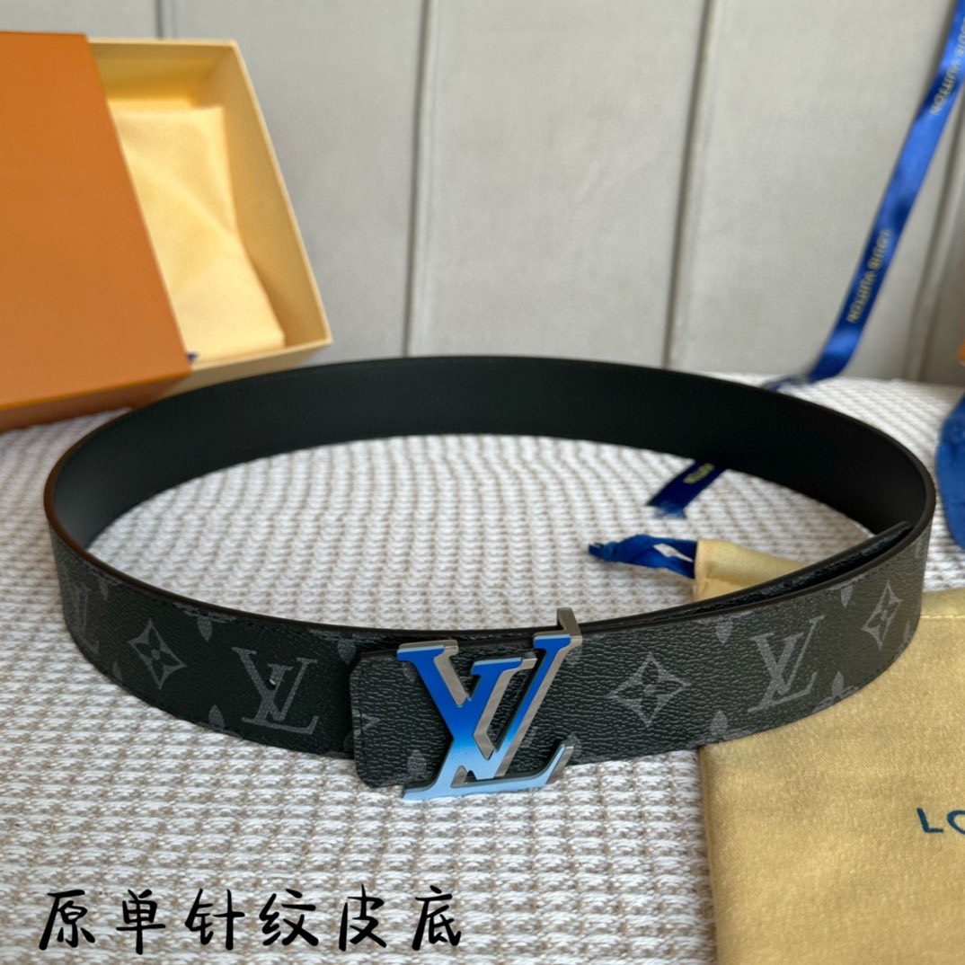 [TOP] Louis Vuitton LV Belt 4cm - Black - 711 Luxury