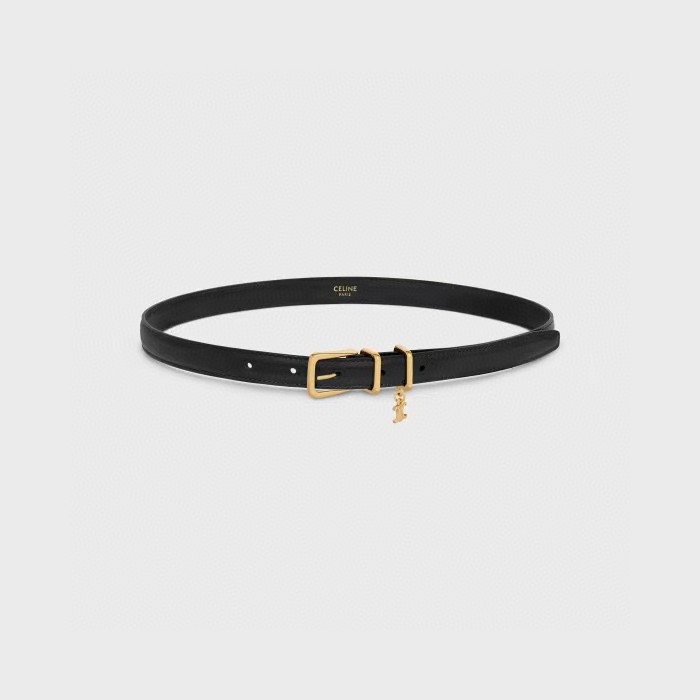 [TOP] CELINE Belt Calfskin 1.8cm - Black - 711 Luxury