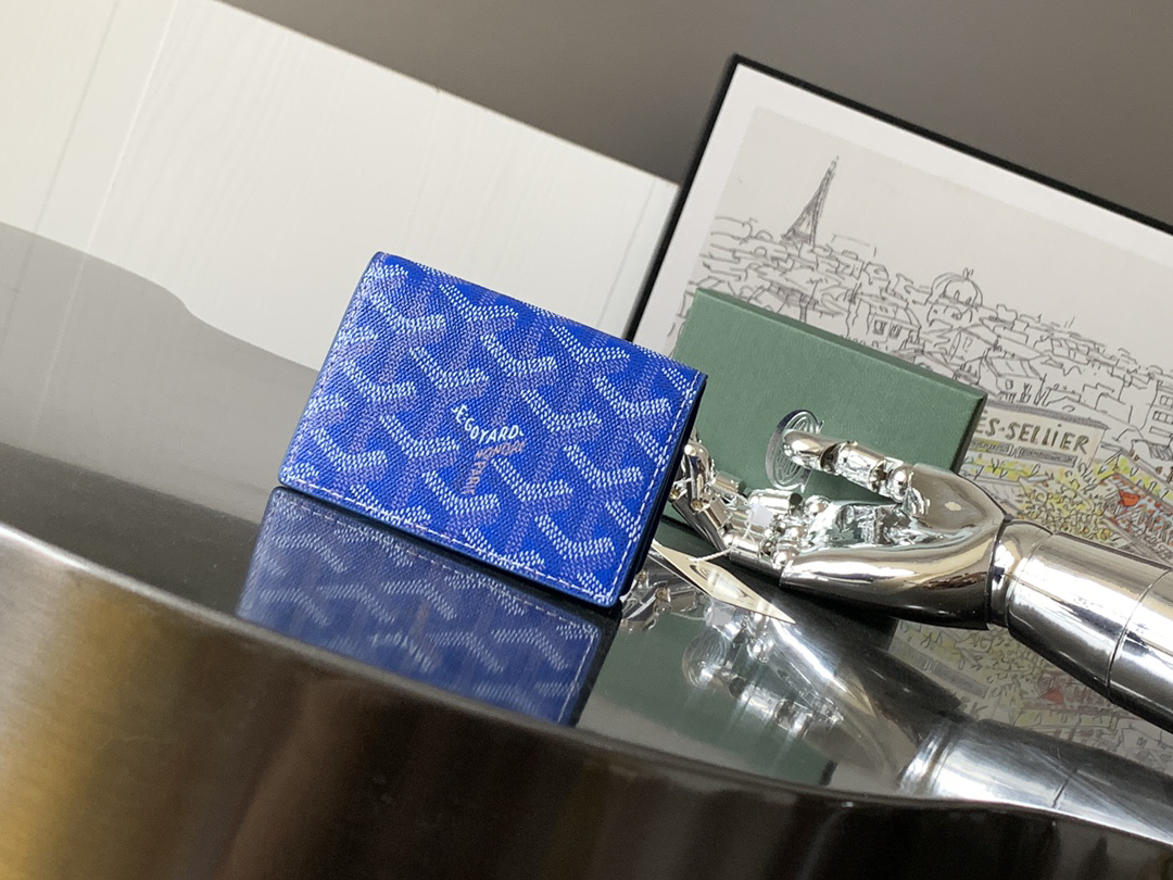 [TOP] Goyard Malhesherbes Card Holder  7x1.5x10.2cm - Blue - 711 Luxury