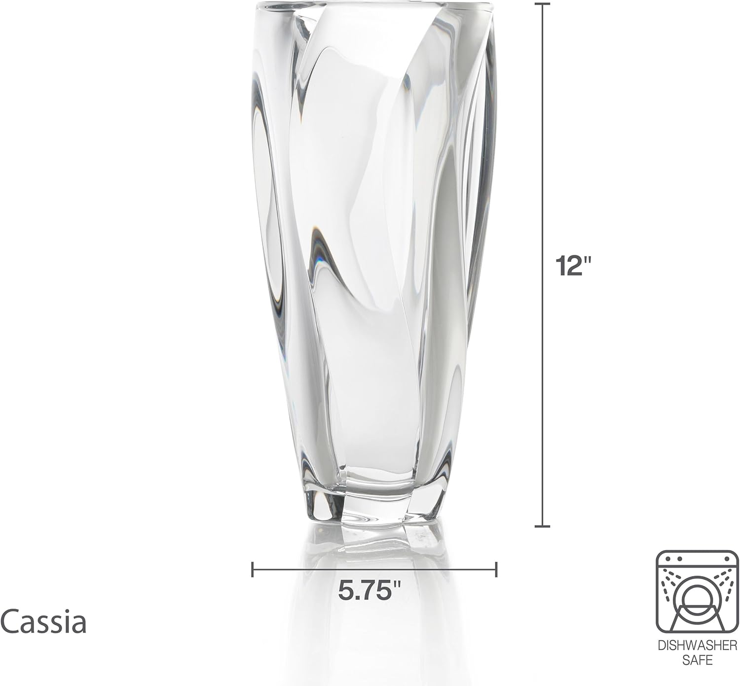 Mikasa Cassia Crystal Glass Vase, 12 Inch
