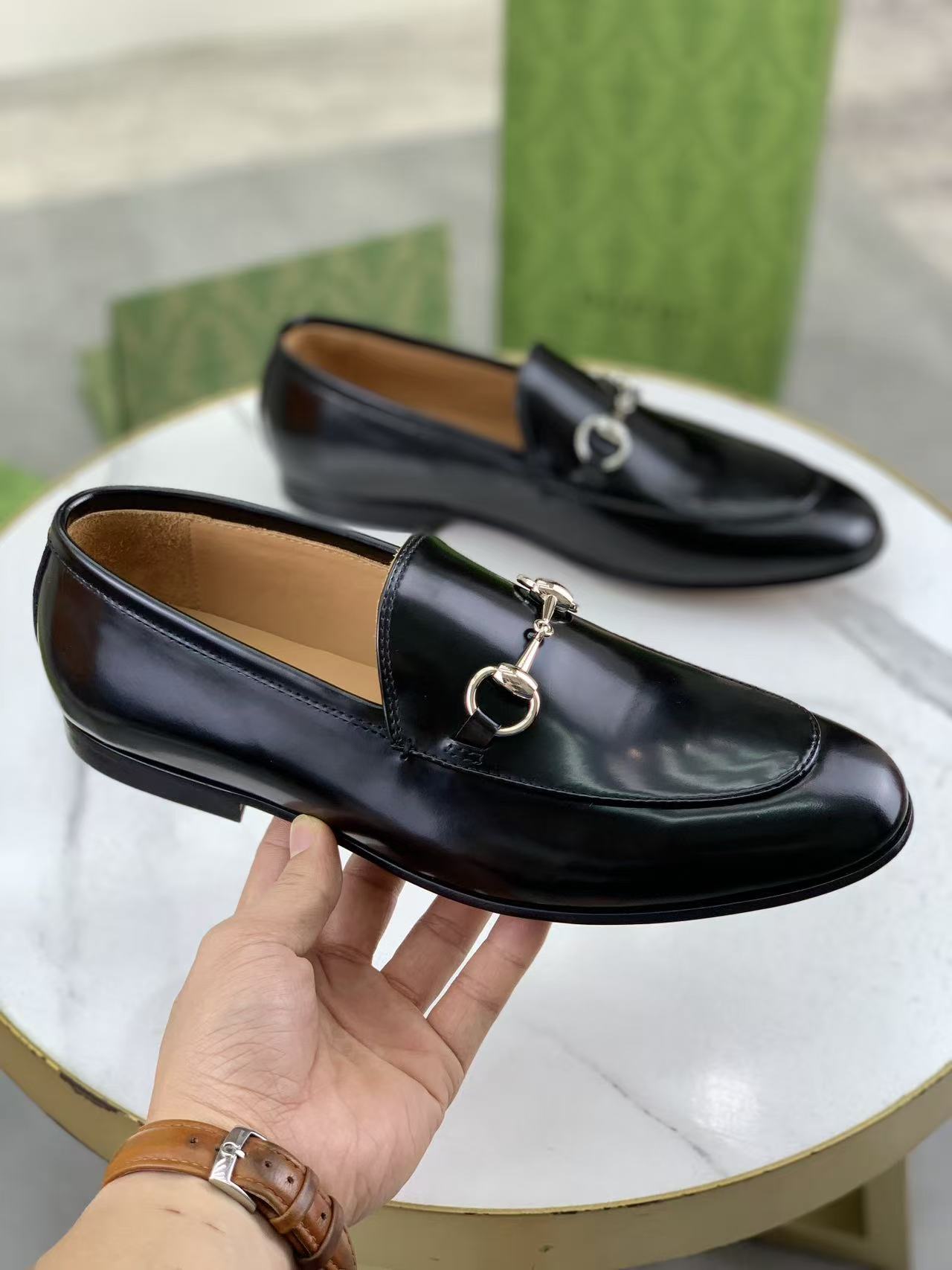 [TOP] GUCCI Men's  Horsebit 1953  Shoes - Black - 711 Luxury