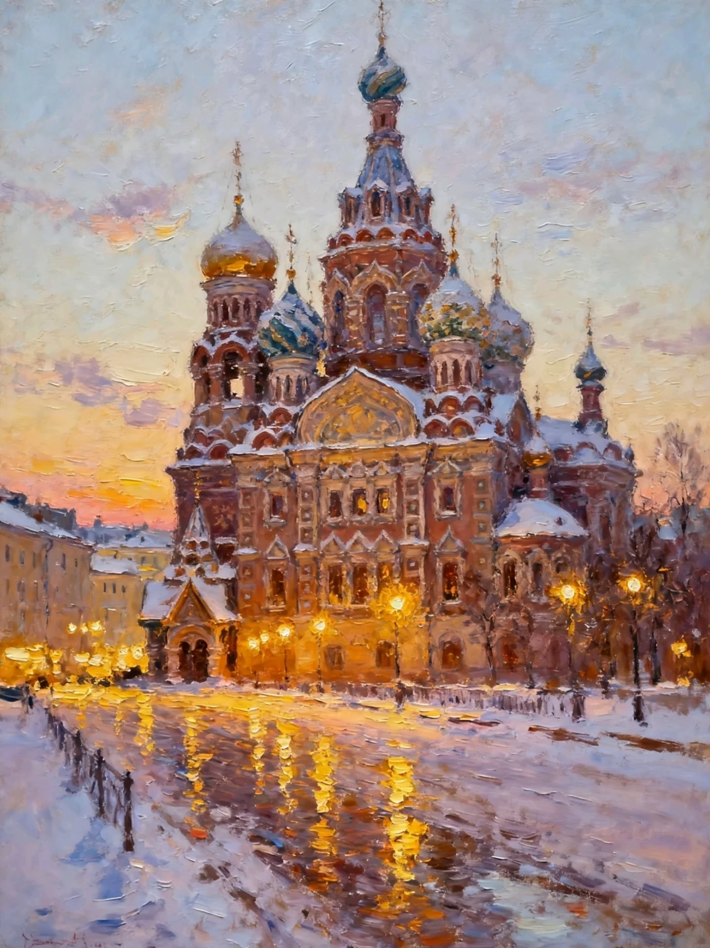 Castle with Dancing Snow