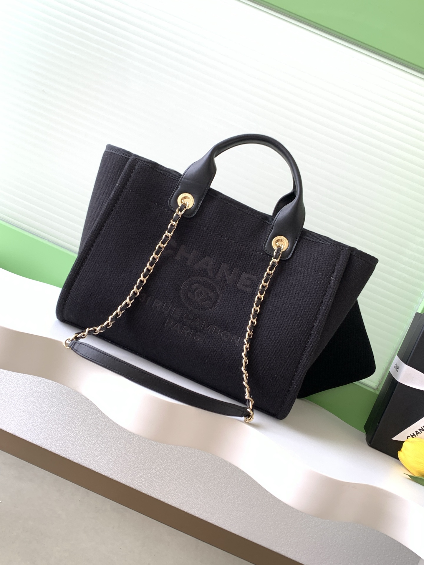 [TOP] CHANEL Beach Bag 38cm/33cm -  Black - 711 Luxury
