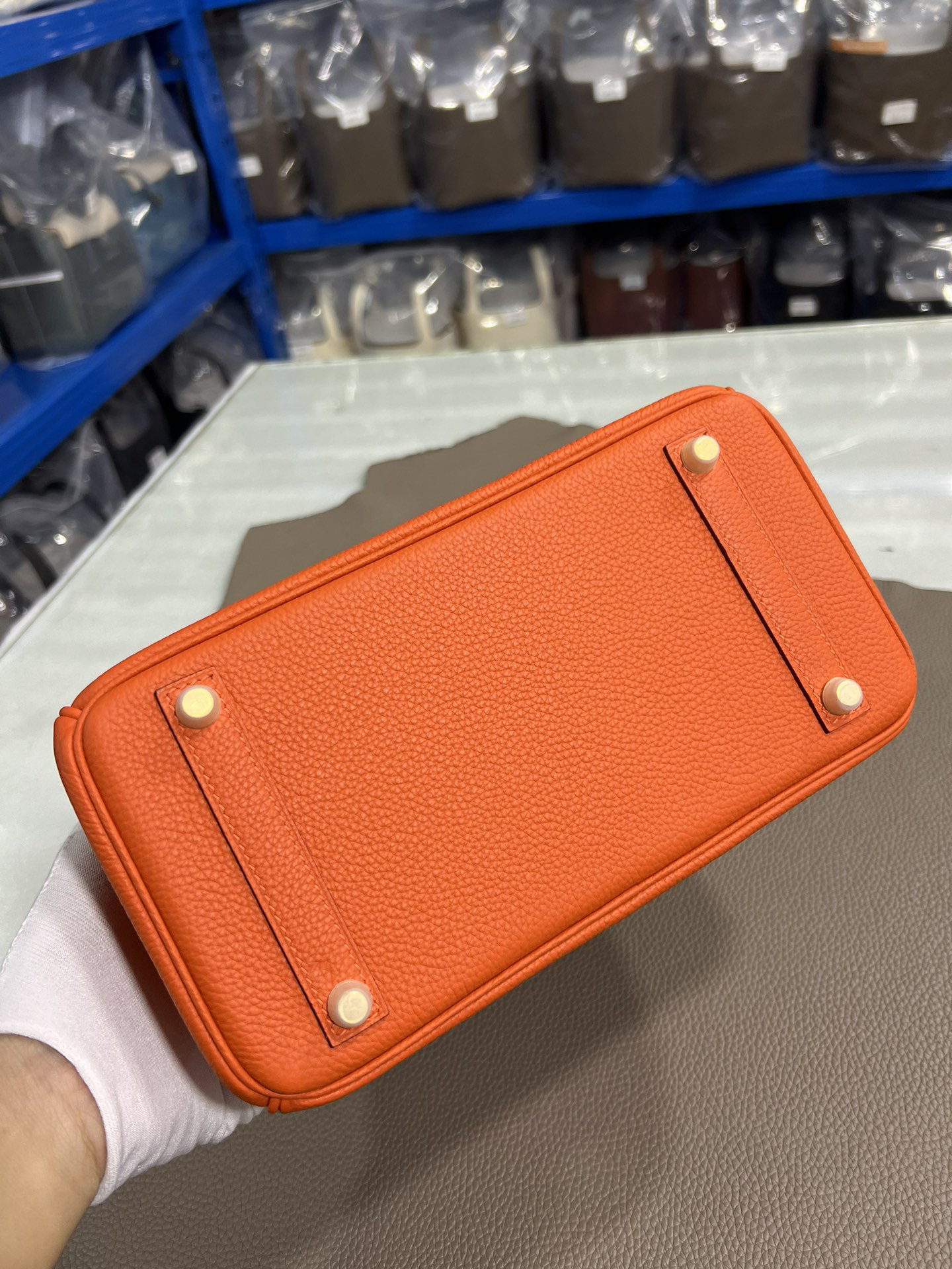 [TOP] HERMES Birkin Togo Leather 25cm - Orange & GHW
