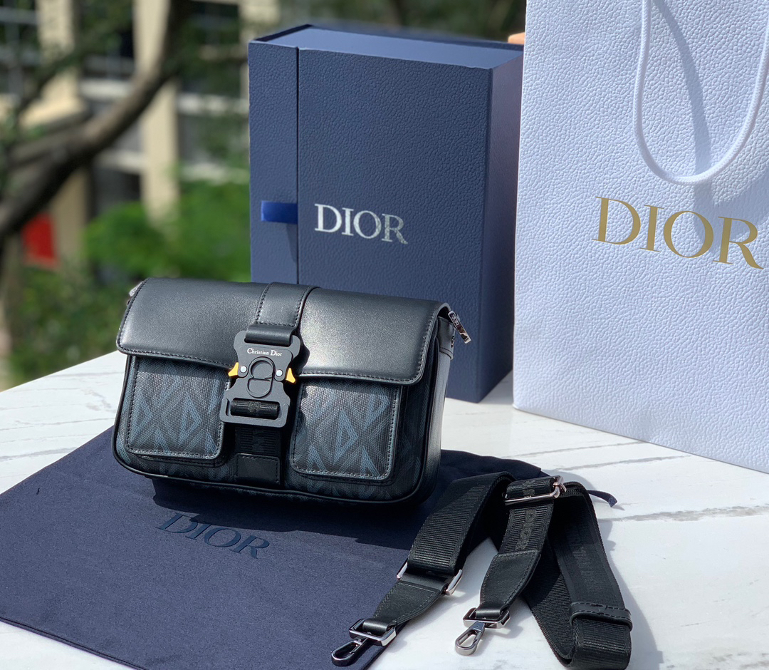 [TOP] Christian Dior Messenger Bag 27x17x9cm - Black - 711 Luxury