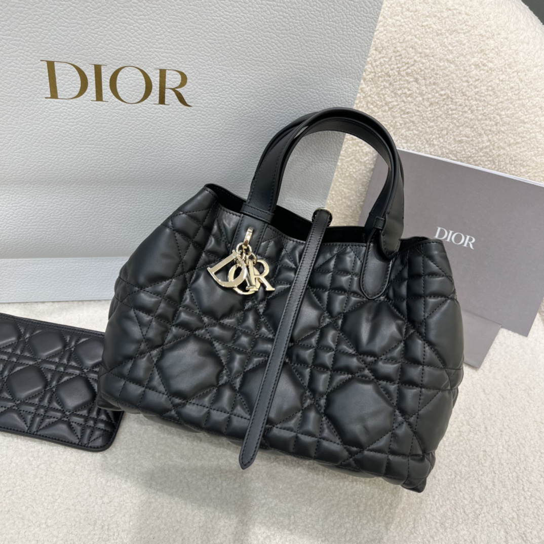 [TOP] Christian Dior Toujours Bag Cowhide 28x21.5x19cm - Black - 711 Luxury
