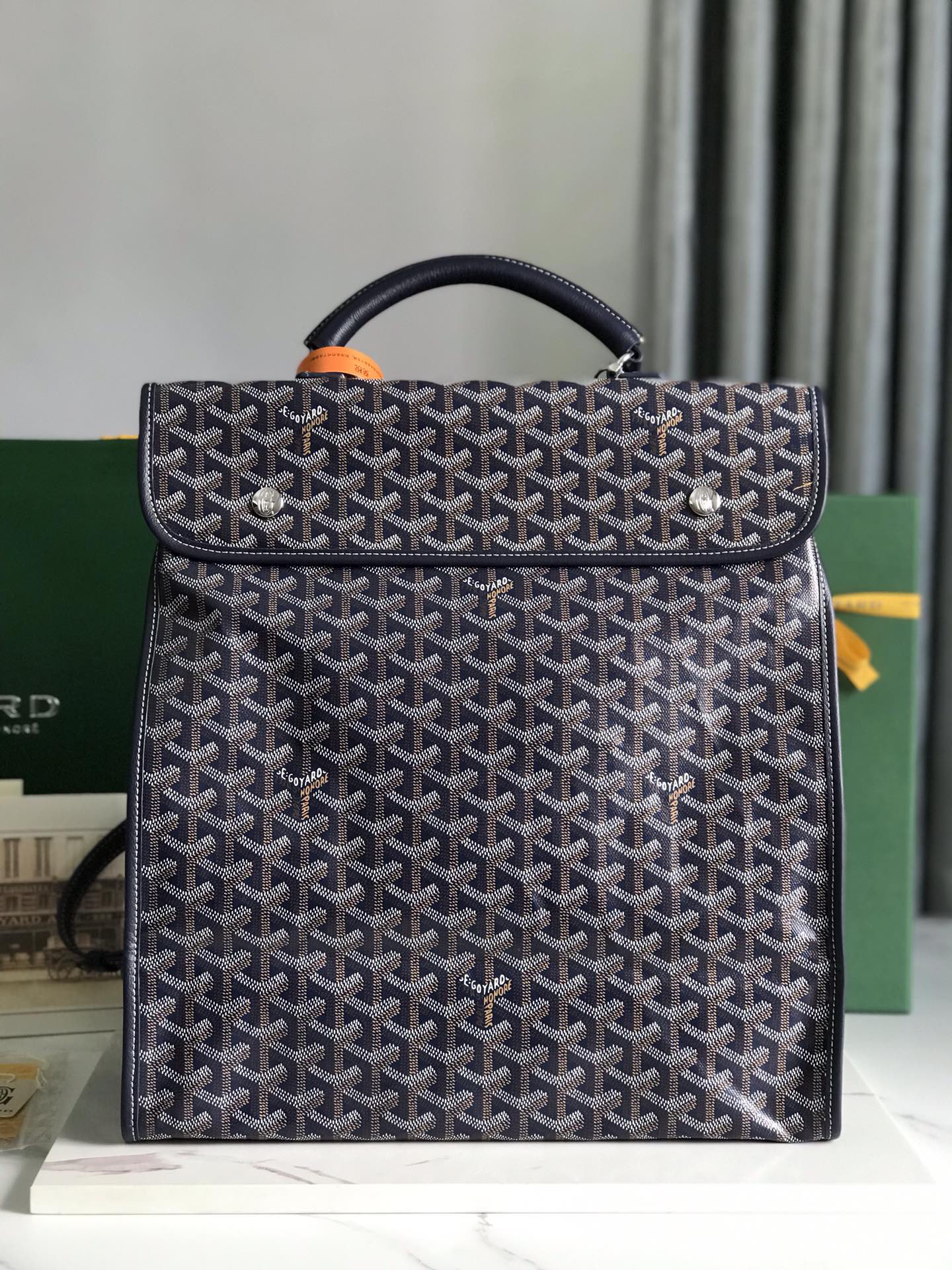[TOP] Goyard Saint Léger Backpack 37x15x34cm - Dark Blue - 711 Luxury