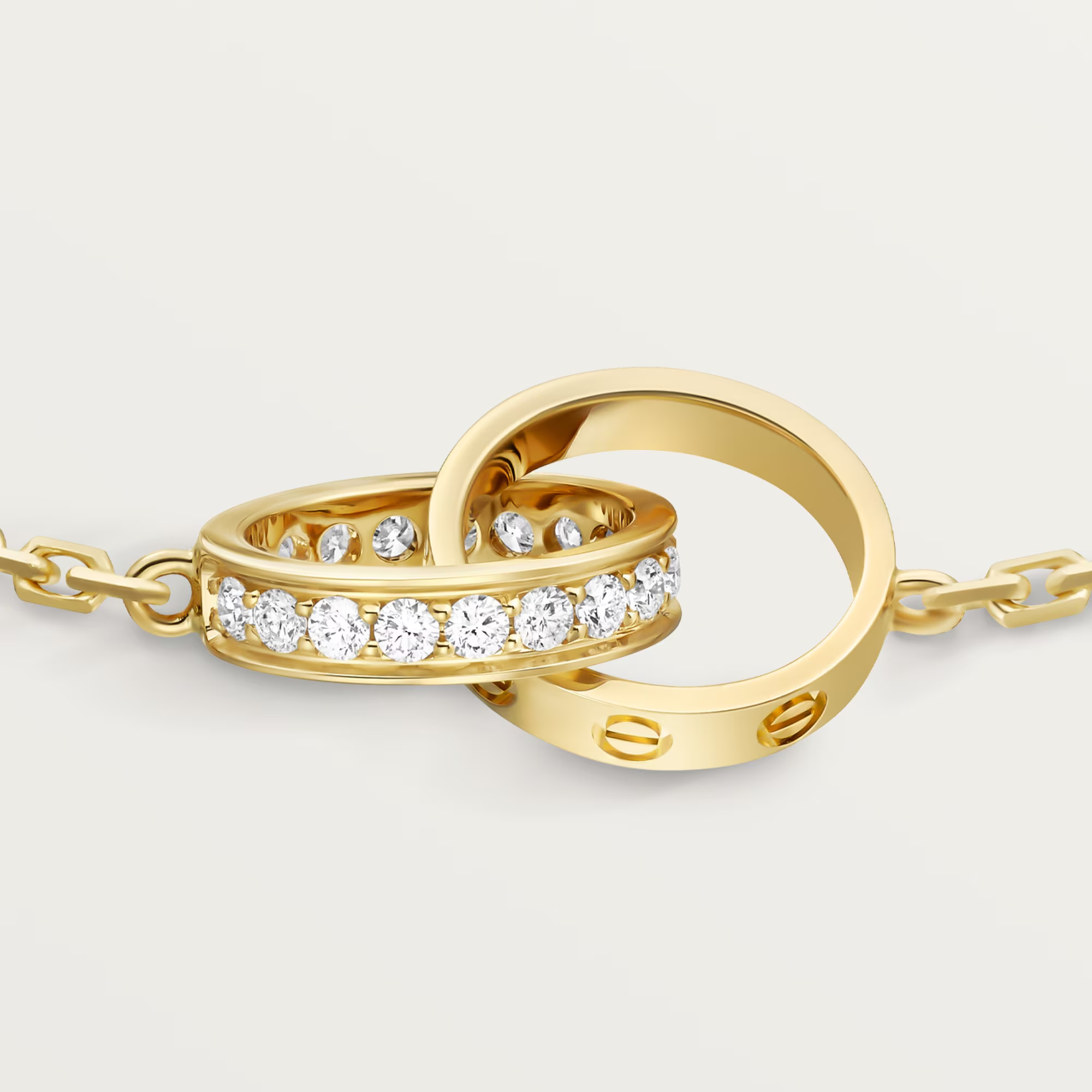 Carty Love Luna Loop Bracelet, Yellow Gold, Half-Paved