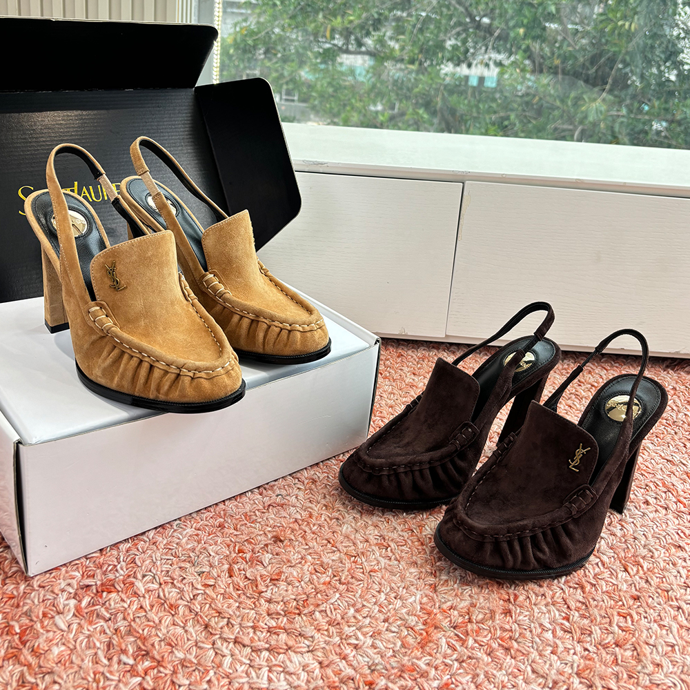 Designer Shoes Saint Lauren High Heel Loafers Slippers | Nigo Office