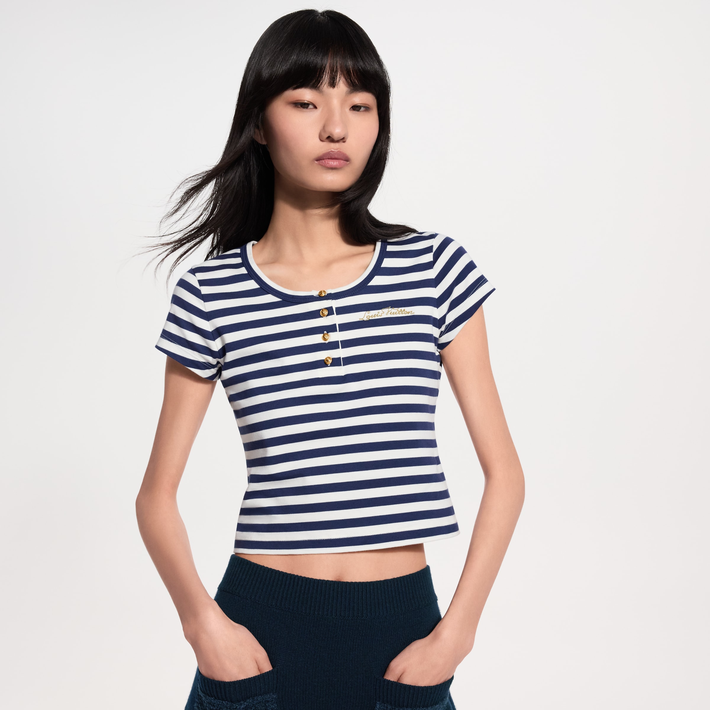 LOUIS VUITTON Striped Fitted T-Shirt #385203