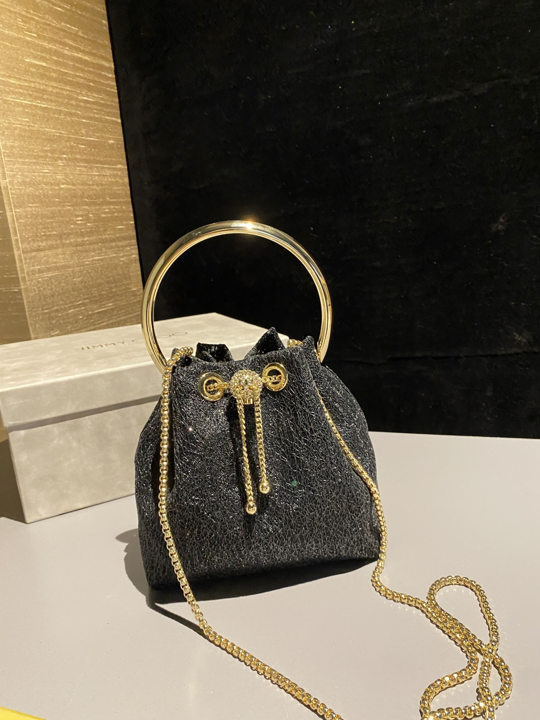 [TOP] JIMMY CHOO Bon Bon Bag 16x15x9.5cm - Black - 711 Luxury
