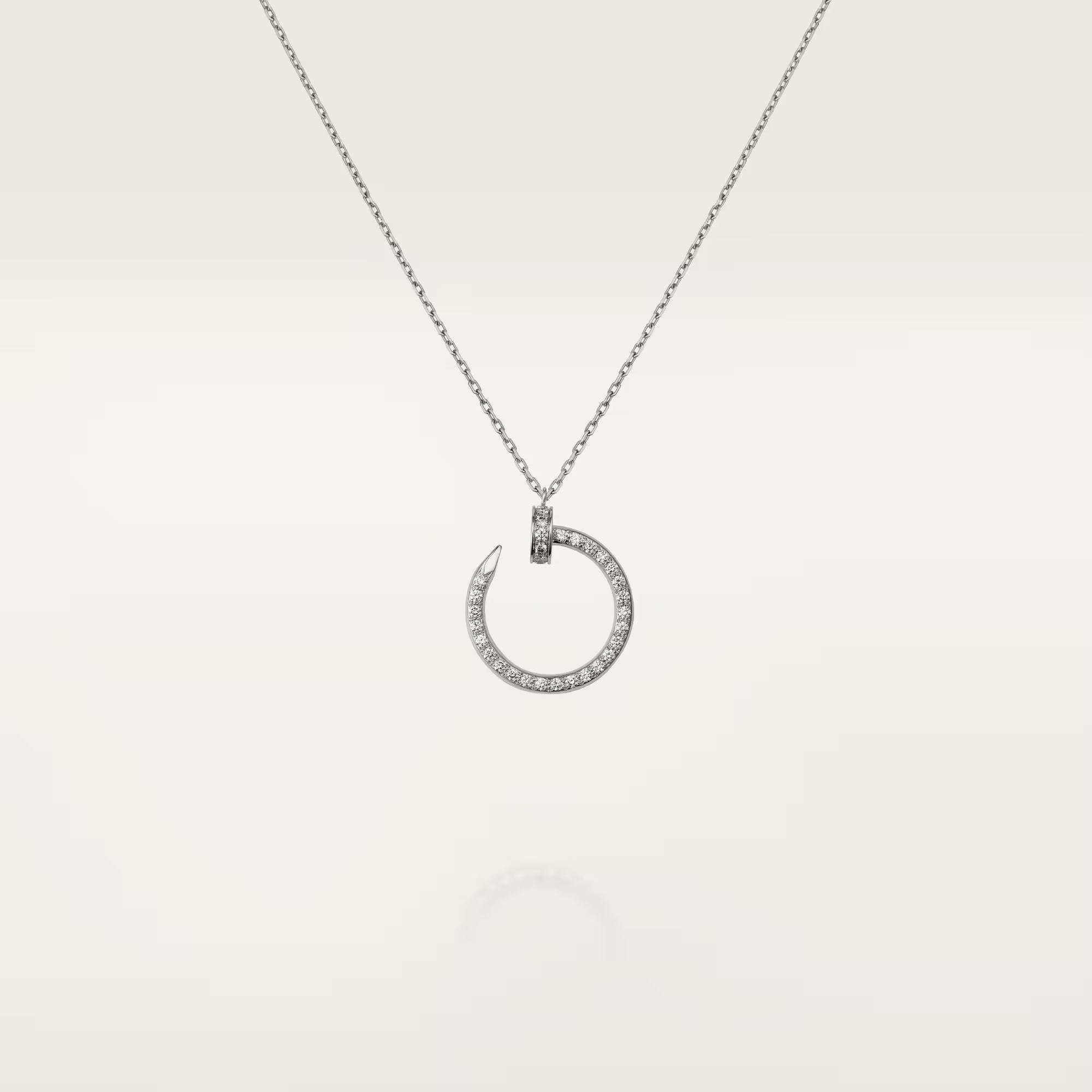 Carty Nails Solo Trace Necklace, White Gold, 36 Moissanite