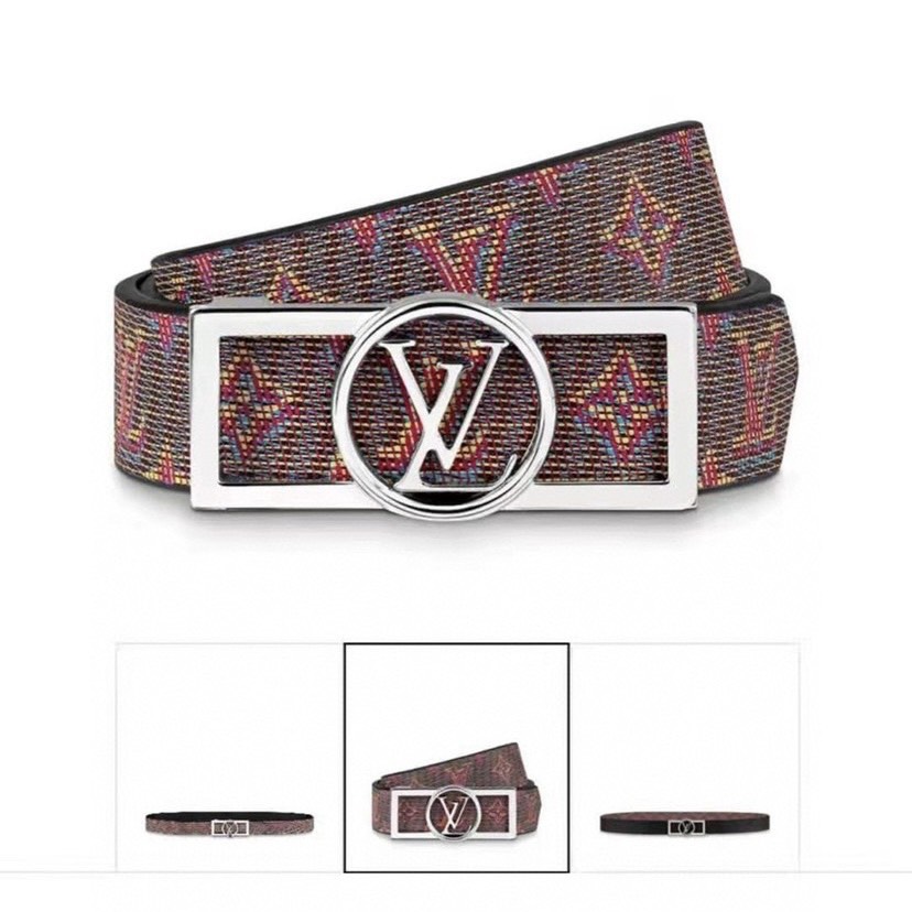 [TOP] Louis Vuitton LV Belt 2.5 cm - Black and Pink - 711 Luxury