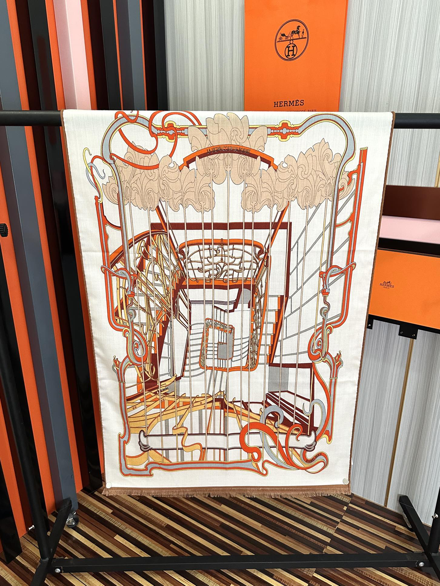 [TOP] HERMES Cashmere Scarf 65x185cm - Orange - 711 Luxury