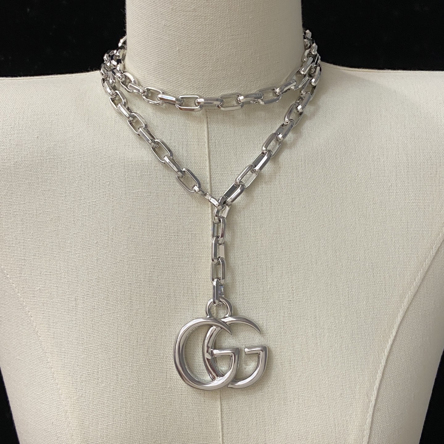 [TOP] GUCCI Long Necklace - Silver - 711 Luxury