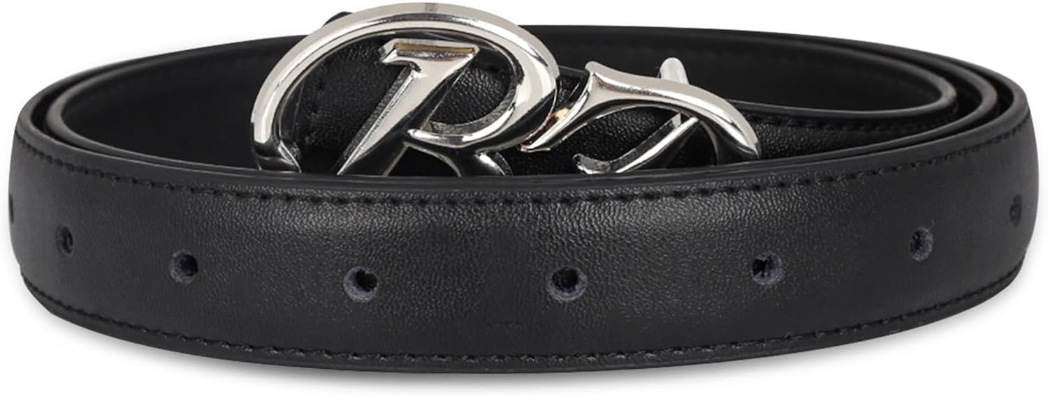 Aurolran Women's Designer Leather Belt with Gold Buckle, Fashion Waist Accessory for Jeans & Dresses, Great Gift Idea for Her