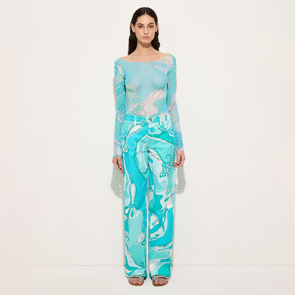 PUCCI Orchidee Print Tulle Top #385801