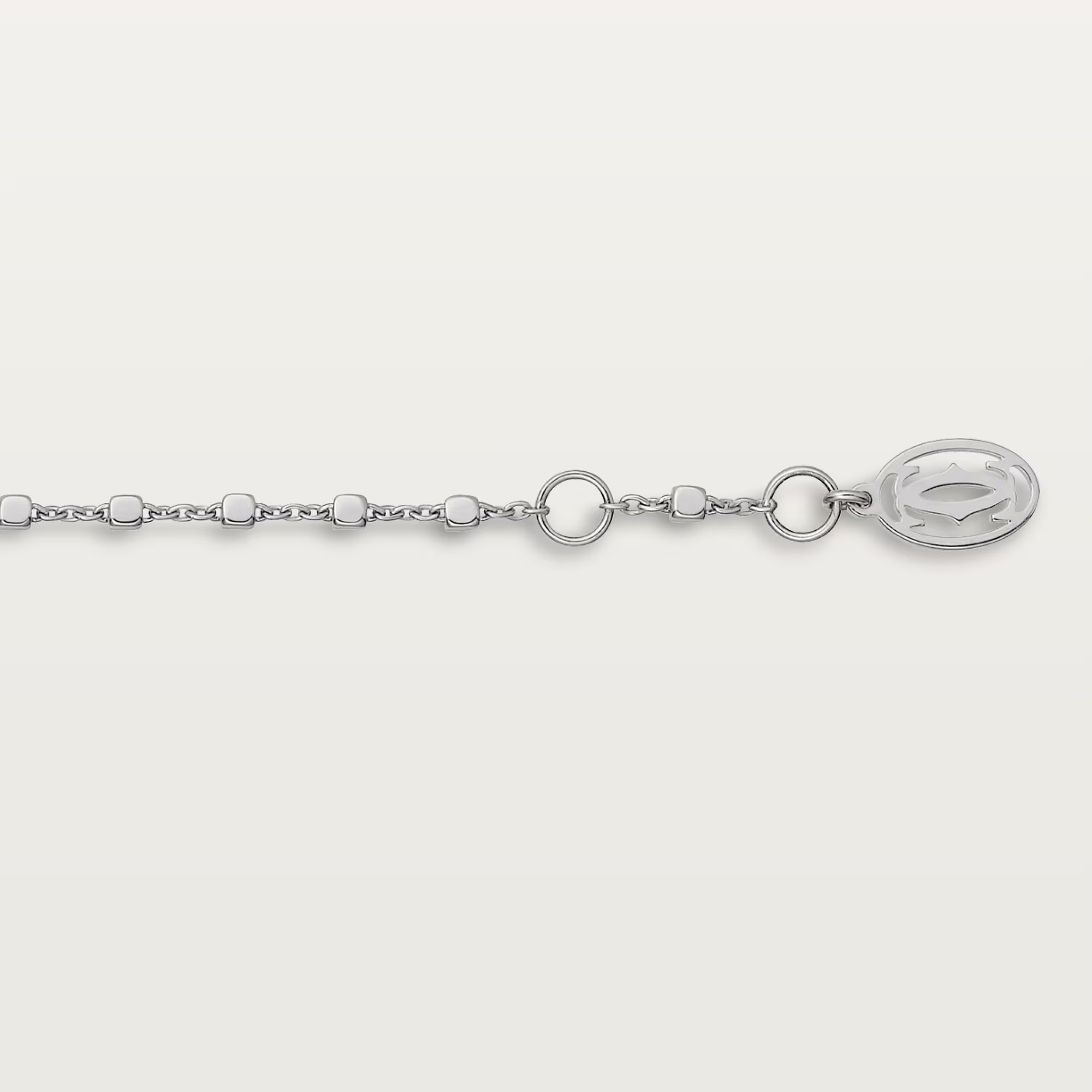 Carty Panther Motif Bracelet, White Gold, Chain Half-Paved
