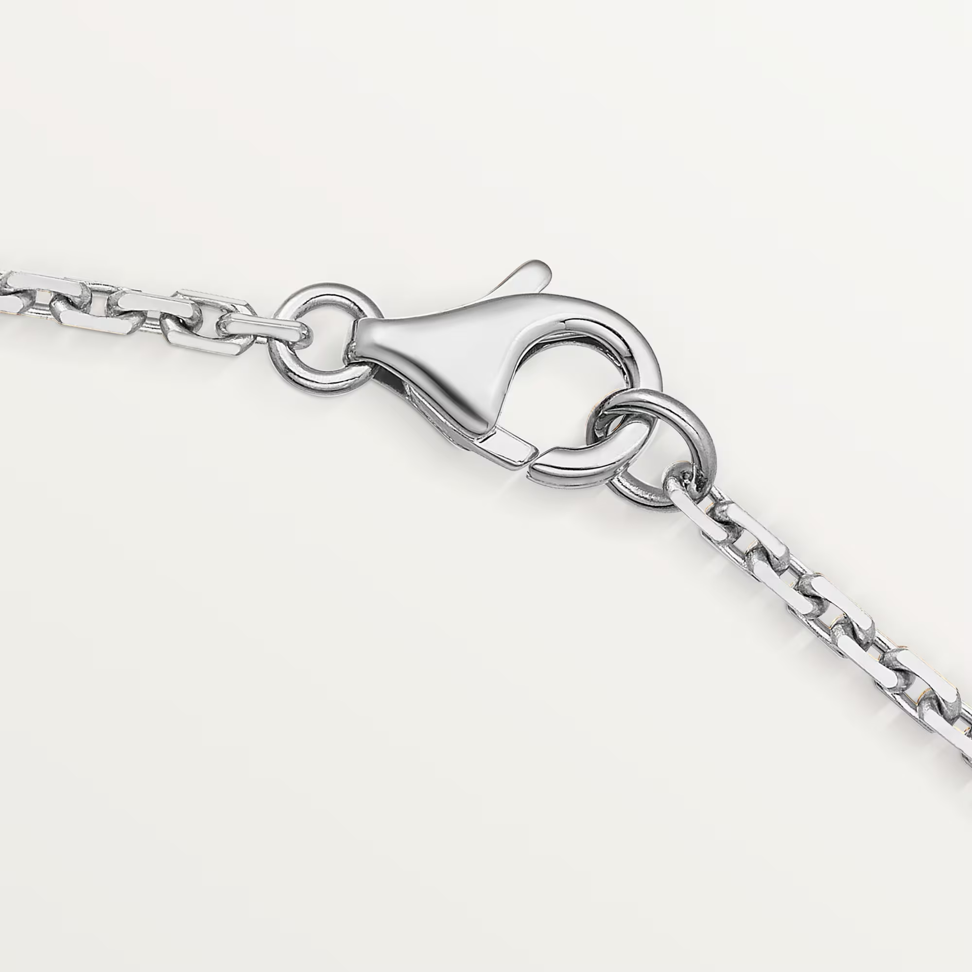 Carty Love Luna Loop Necklace, White Gold, Half-Paved