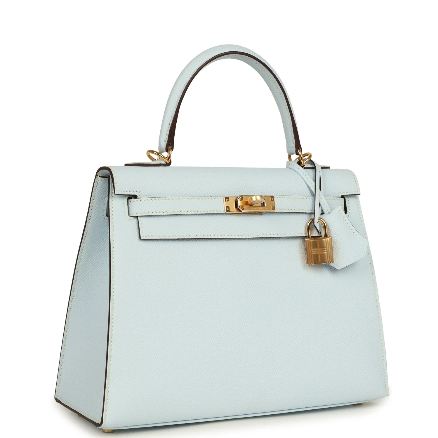 Hermes Kelly Sellier  Bleu Brume Epsom Gold Hardware