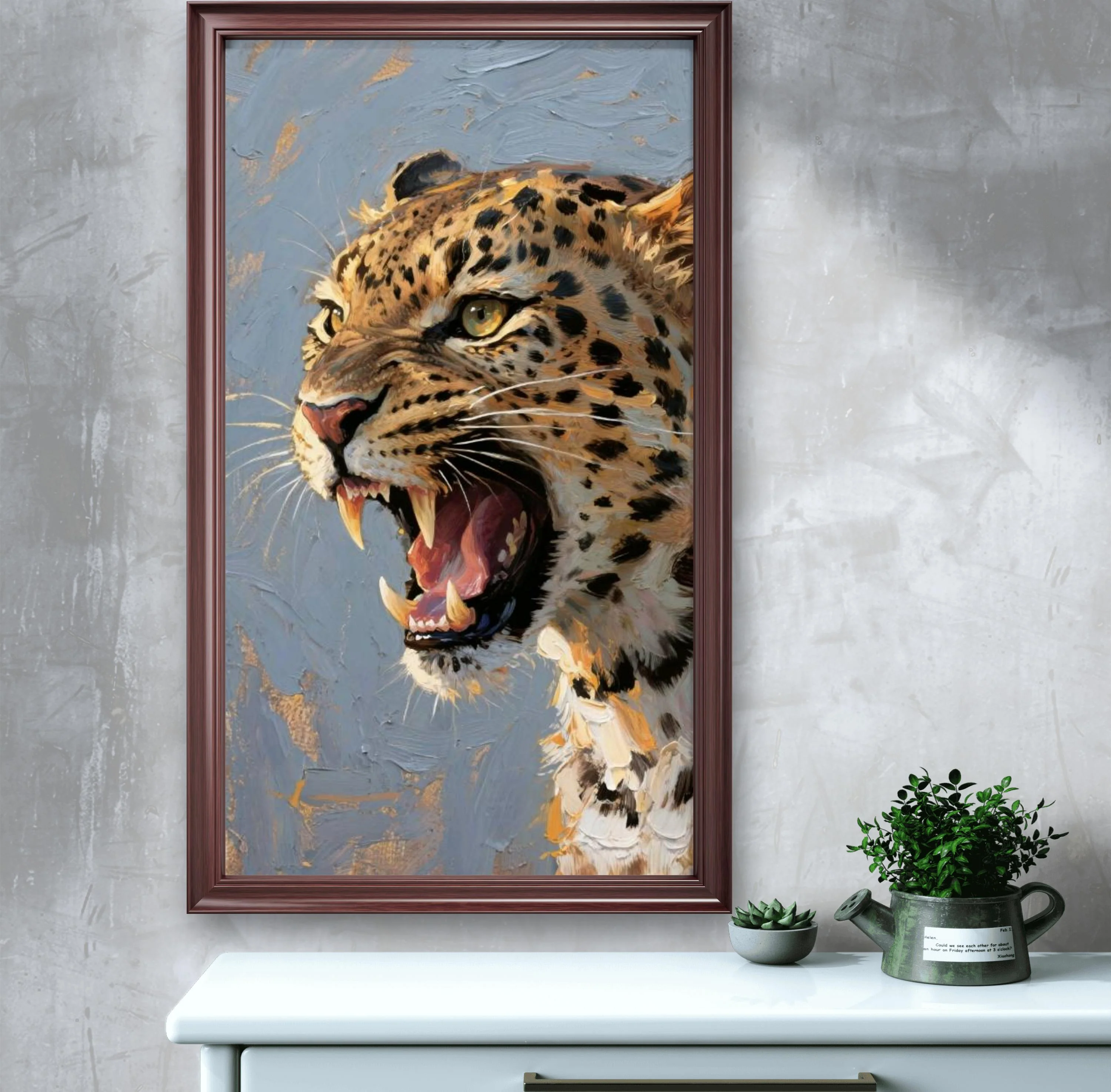 Roaring leopard