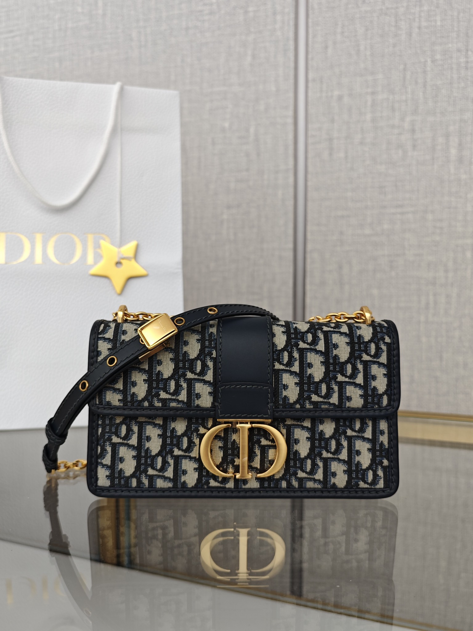 [TOP] Christian Dior Montaigne Bag 21x12x6cm - Navy Blue - 711 Luxury